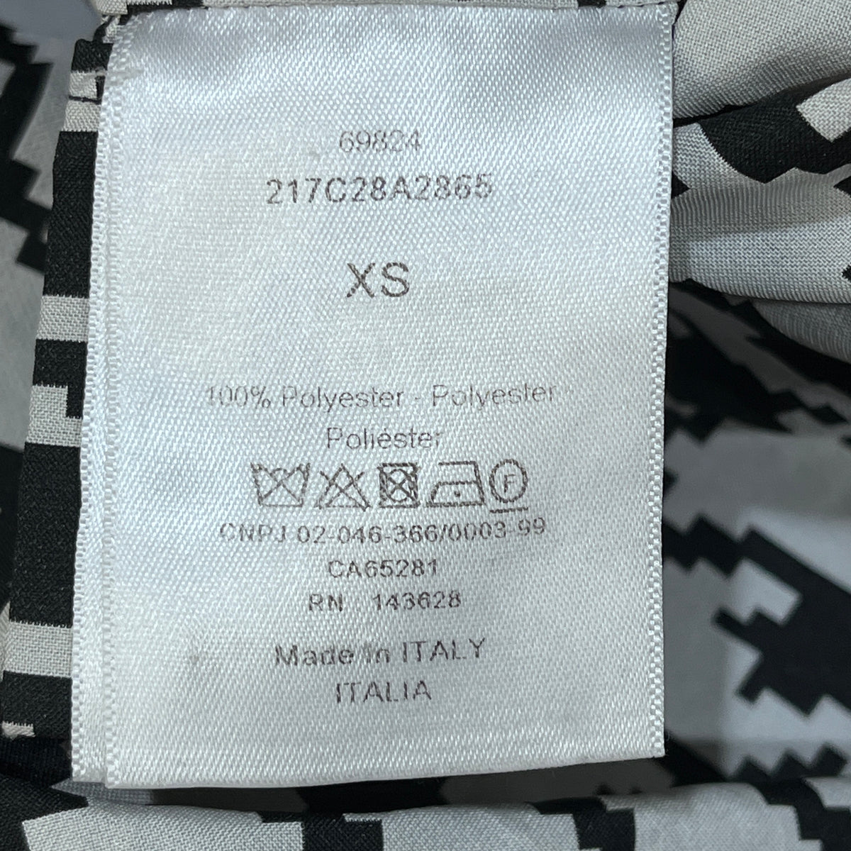Christian Dior Black & white Houndstooth Zip Hooded Top Size XS