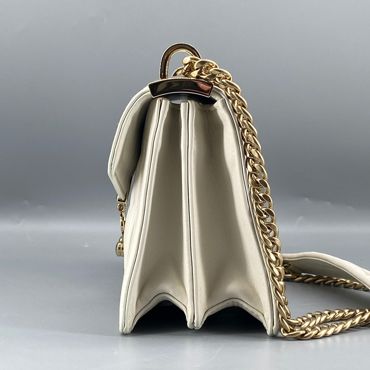 Miu Miu Confidential Matelassé  Crossbody Bag White Leather