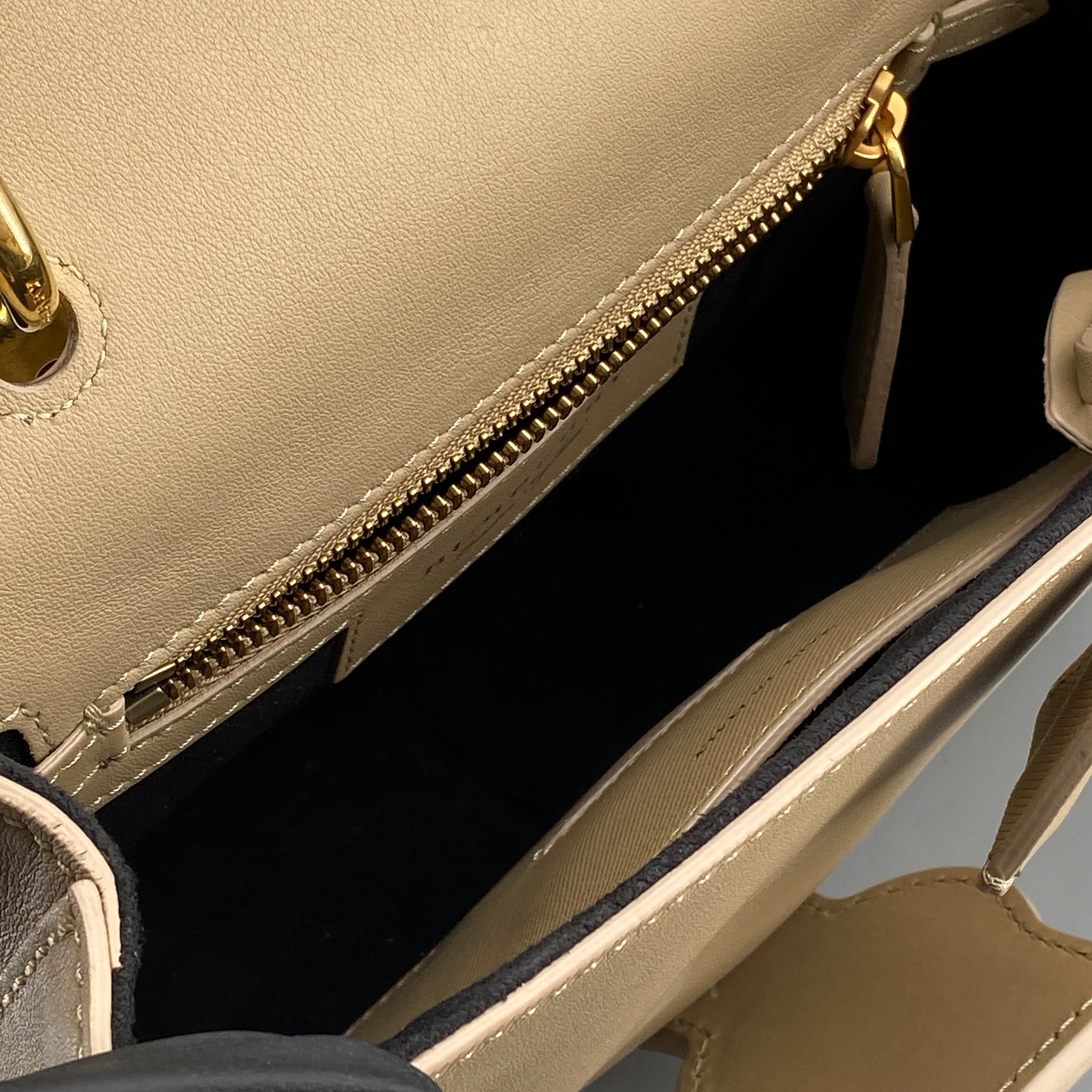Burberry Beige Leather Top Handle Crossbody Bag