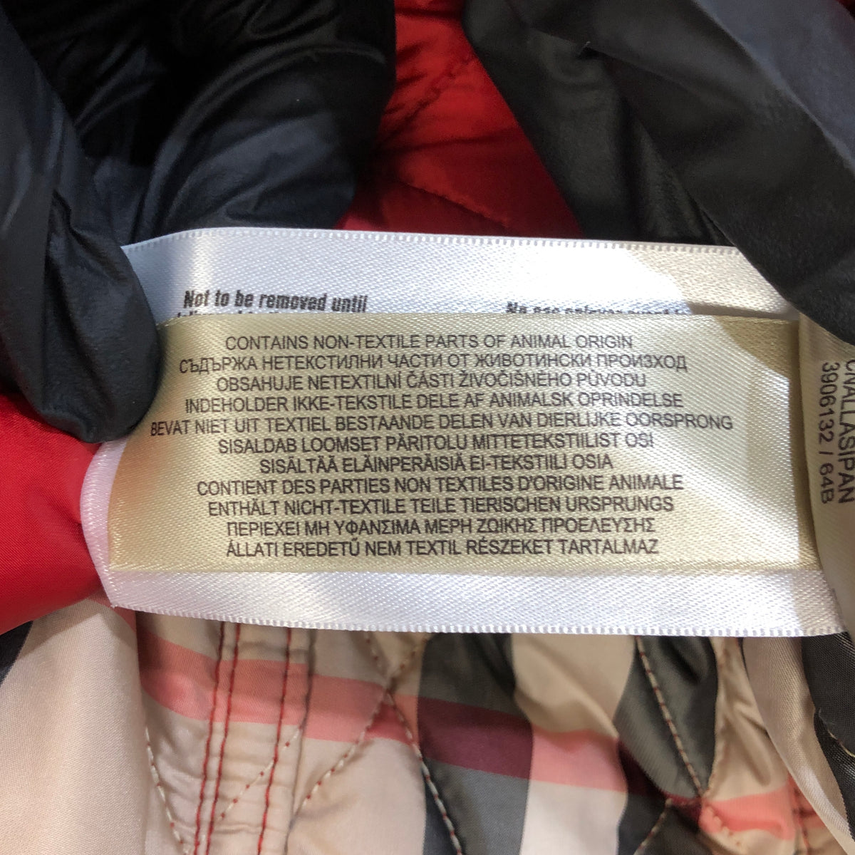 Burberry Red Quilted Trench Coat Size XS