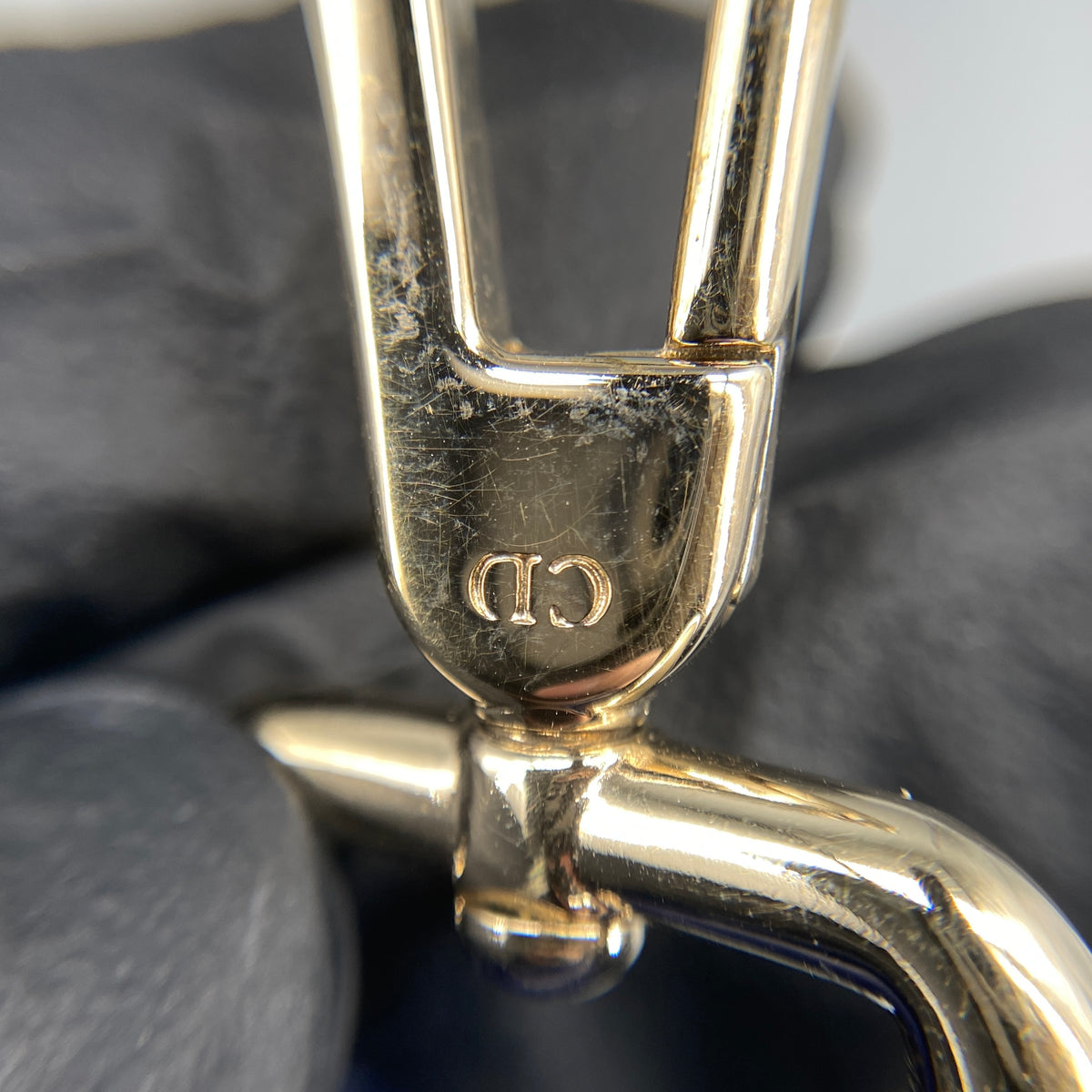 Christian Dior Diorever Navy Leather Top Handle Bag