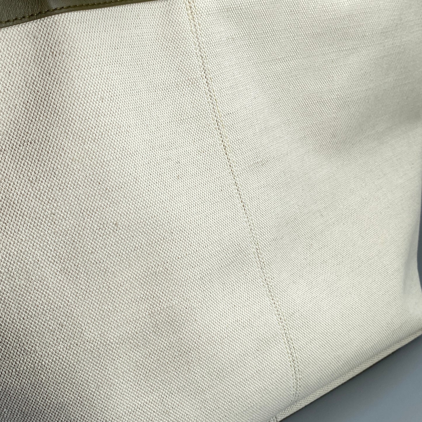 Bottega Veneta Olive Canvas Intrecciato Leather Tote Bag