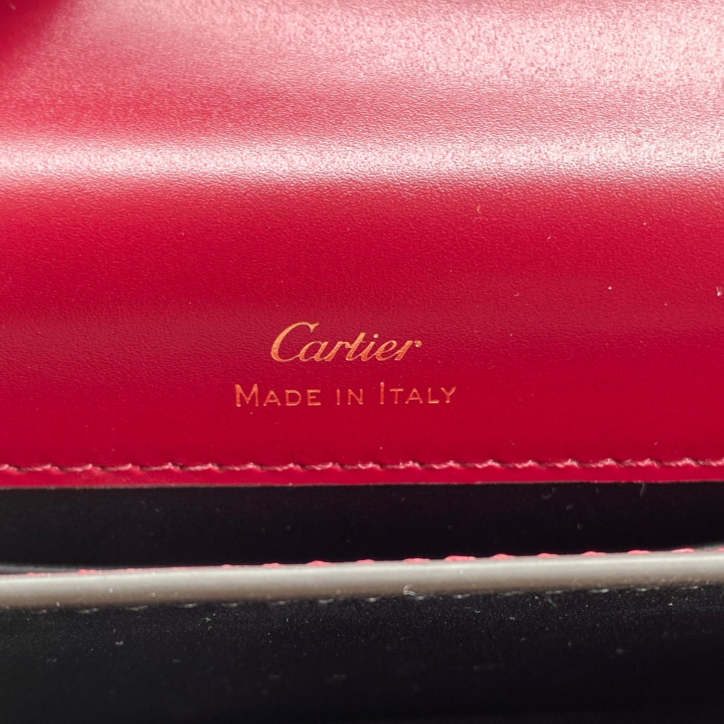 Cartier Red Smooth Leather Flap Crossbody Bag