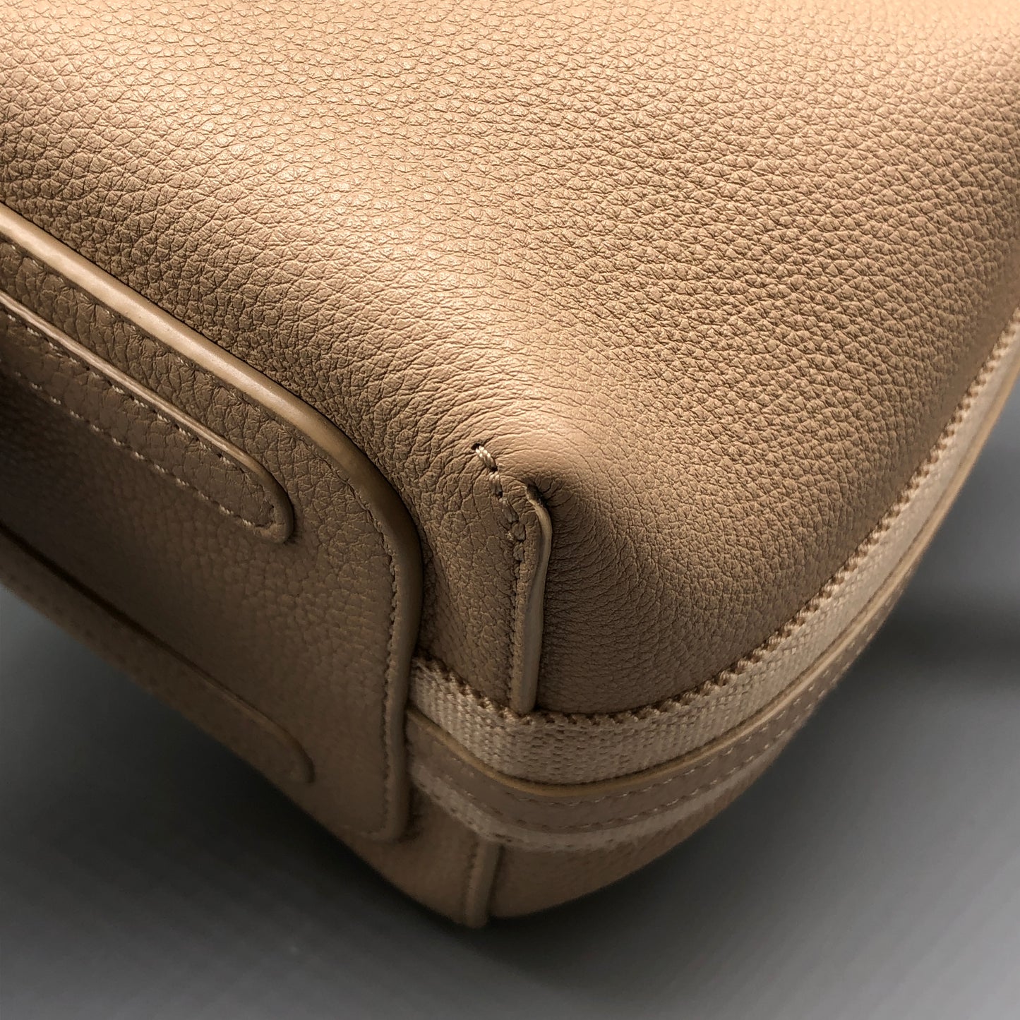 Loro Piana Beige Leather Bucket Bag
