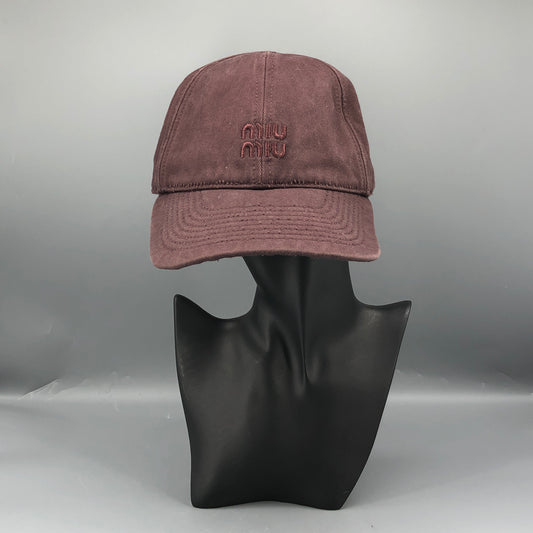 Miu Miu Logo Embroidered Baseball Cap 58 cm Dusty Plum