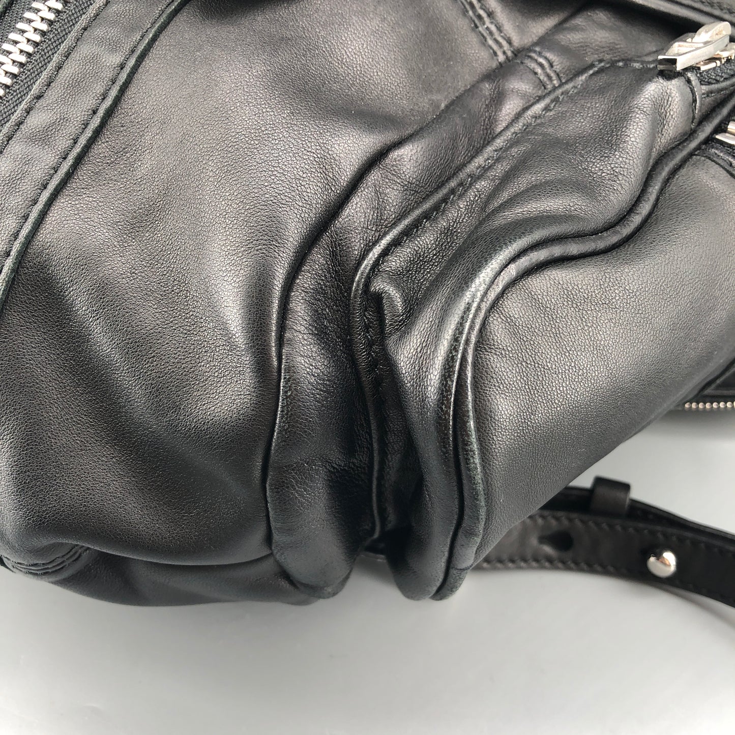 Alexander Wang Marti Backpack Washed Black Lambskin Rhodium Hardware