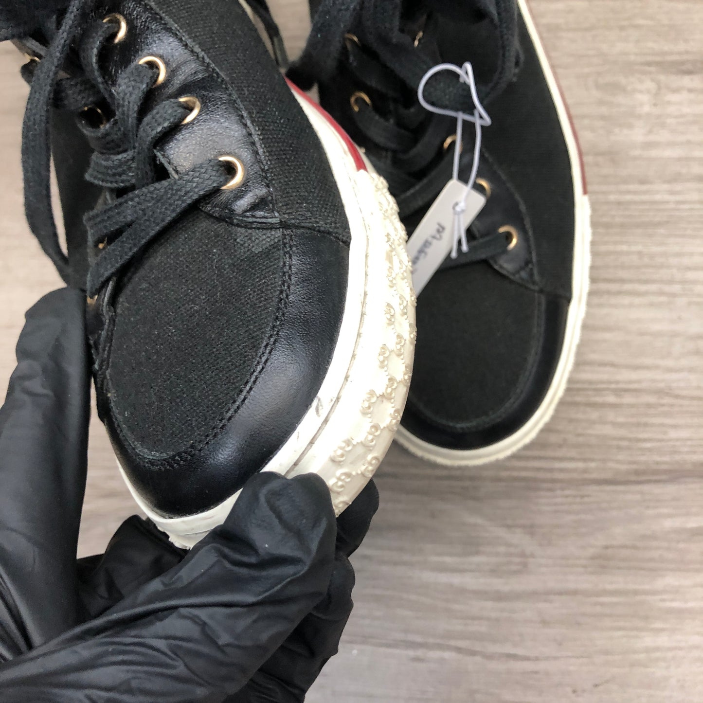 Gucci Women's Canvas High Top Sneakers 36 Black/White