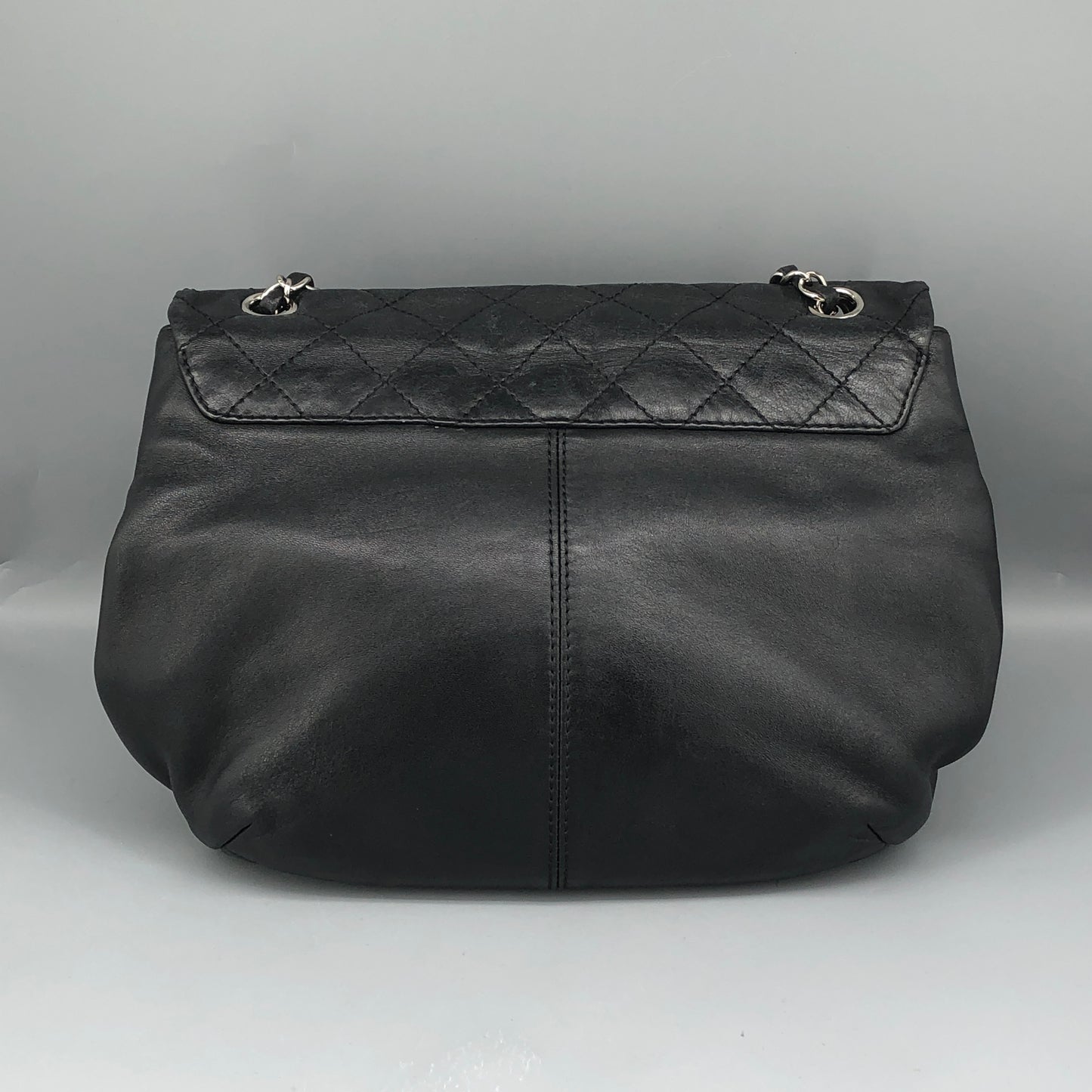 Chanel Lambskin Quilted Large Trianon Messenger Flap Black