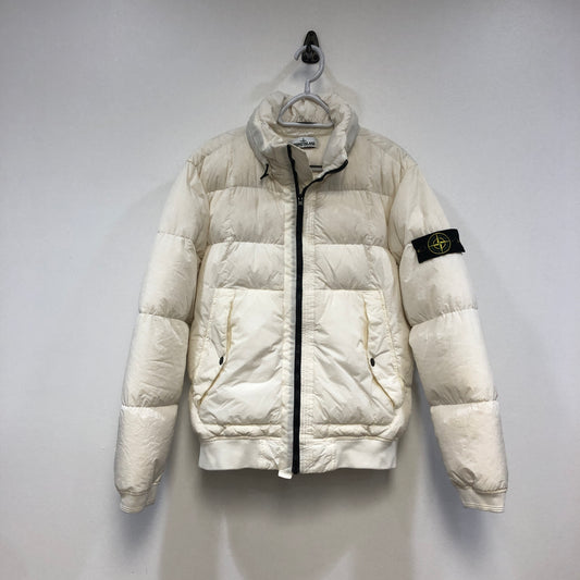 Stone Island White Hooded Down Jacket Size M