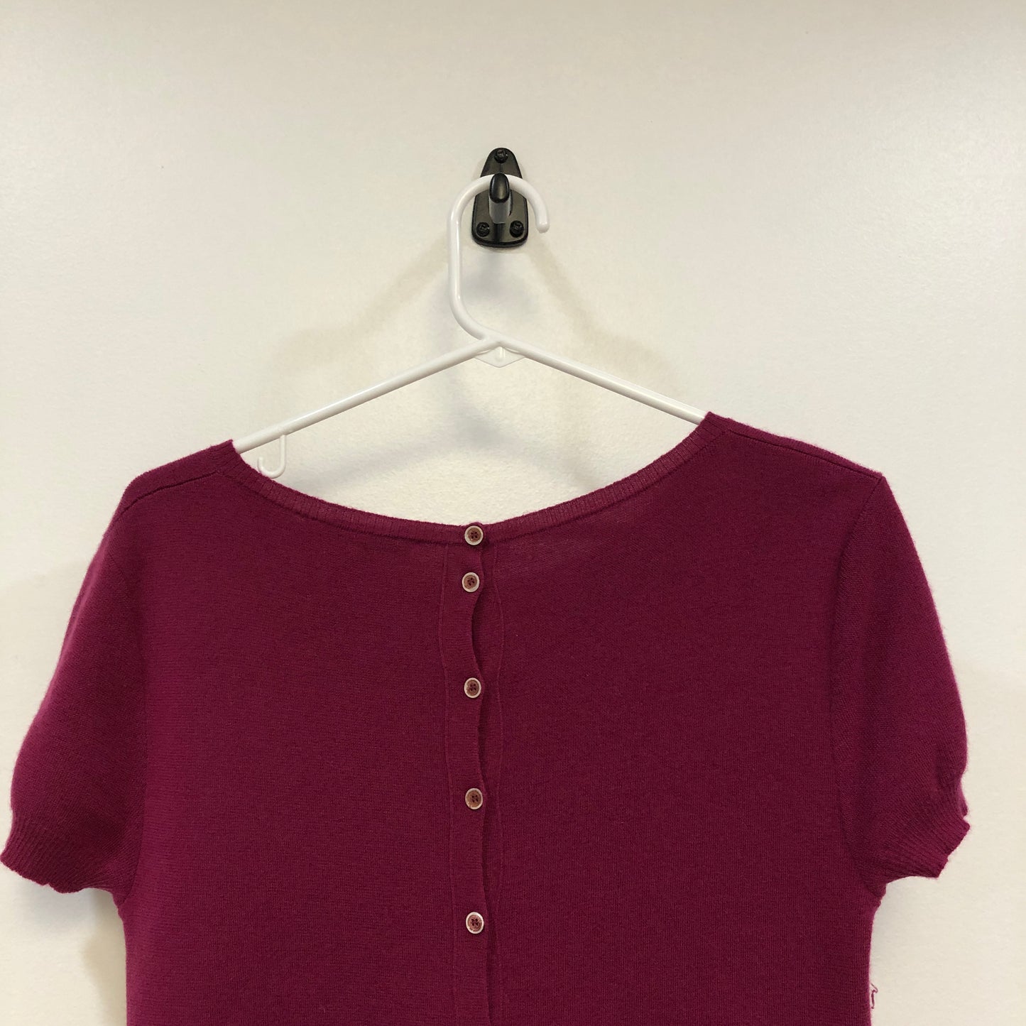 Loro Piana Deep Fuchsia Short Sleeve Knit Top Size 42