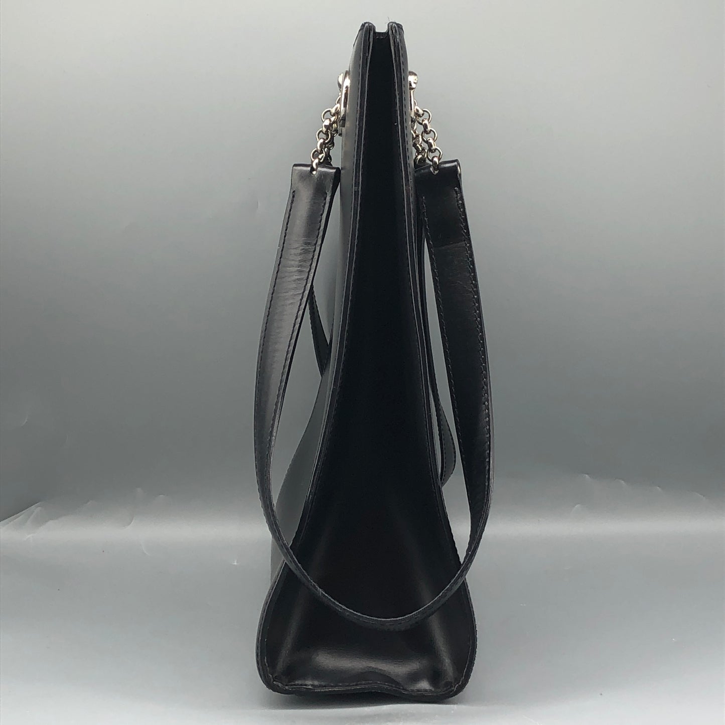 Cartier Black Smooth Leather Vertical Shoulder Tote Bag