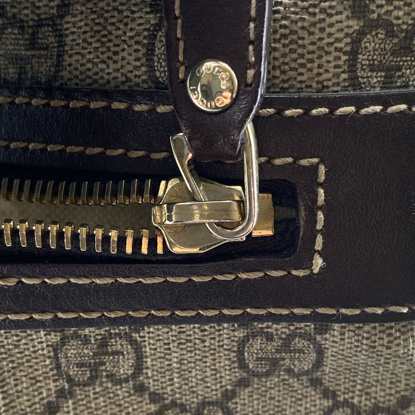Gucci Beige GG Canvas Vertical Messenger Crossbody Bag