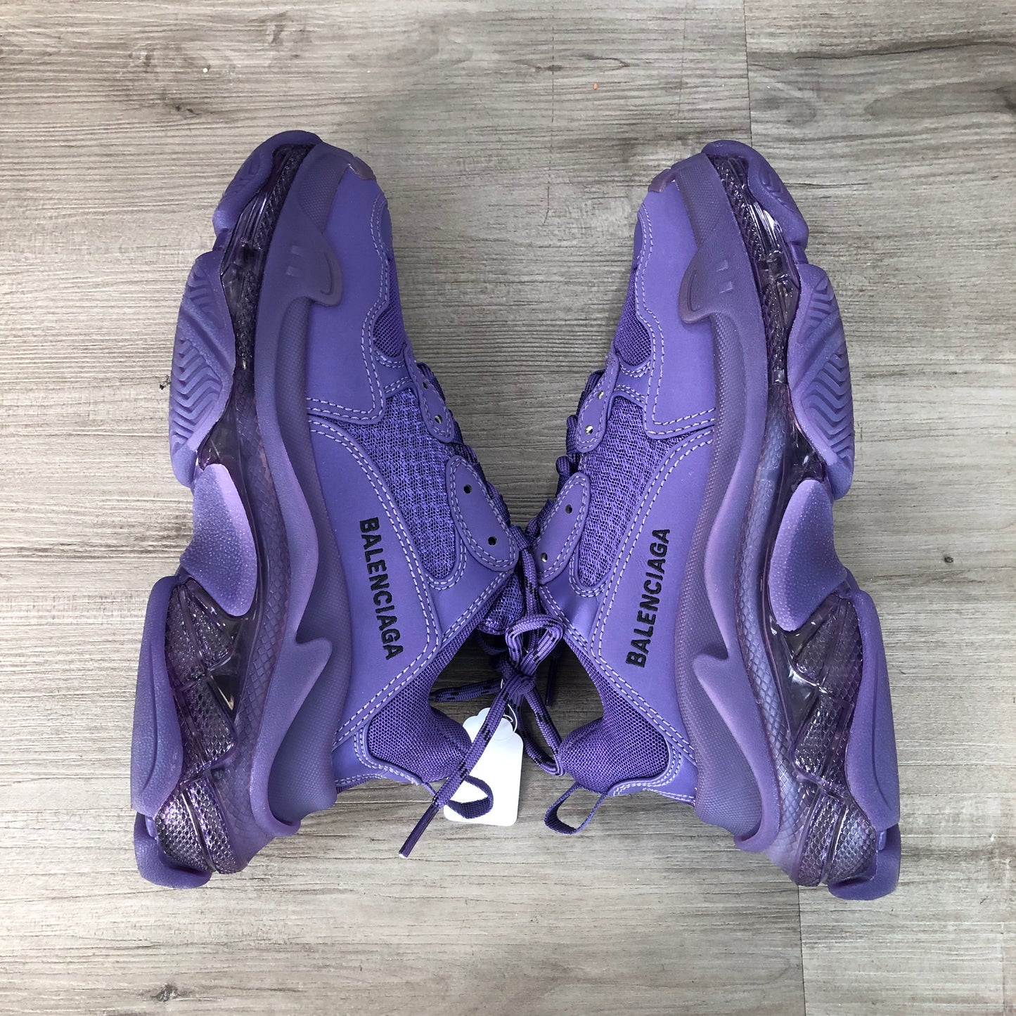 Balenciaga Women's Triple S Leather-Free Mesh Chunky Sneakers Size 36 Dark Purple