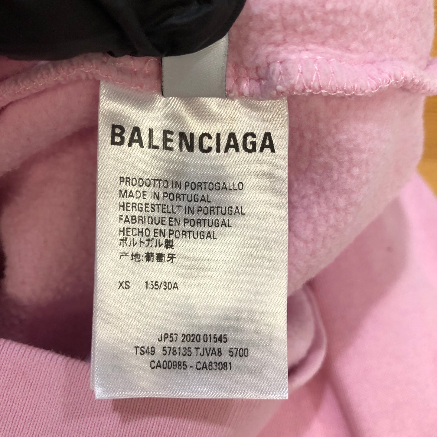 Balenciaga Embroidered Logo Oversized Hoodie Size XS Pink