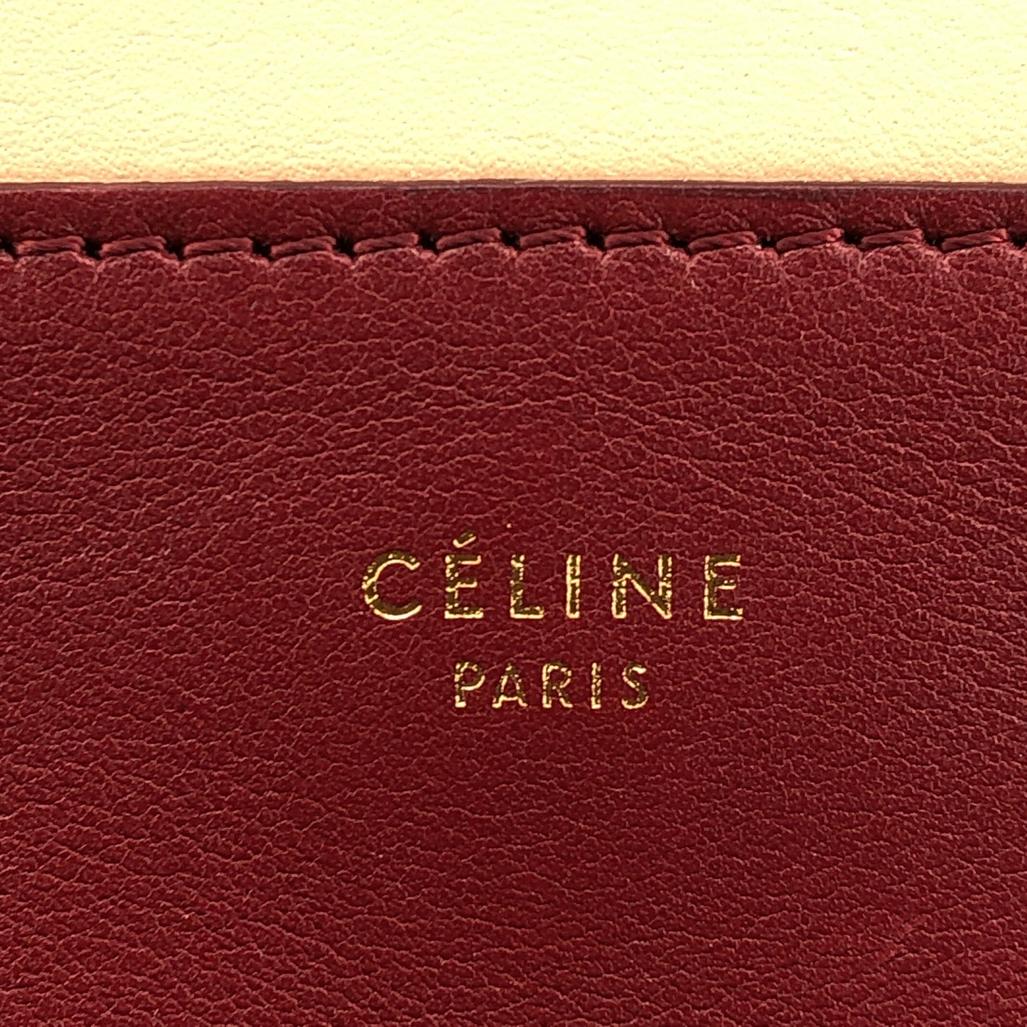Celine Beige & Wine Color  Medium Frame Shoulder Bag