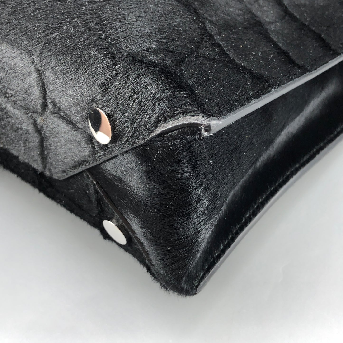 Balenciaga Black Cable Shopper tote Croc-Embossed Metal Top Handle
