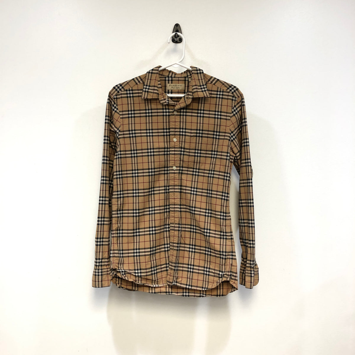 Burberry Khaki Vintage Check Long Sleeve Shirt Size S