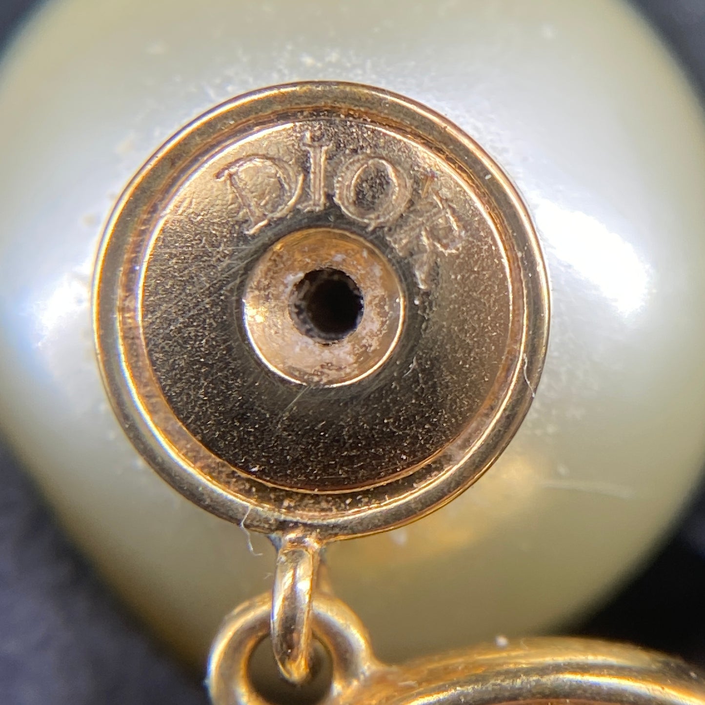 Christian Dior Gold‑Tone Faux Pearl Tribales Earrings