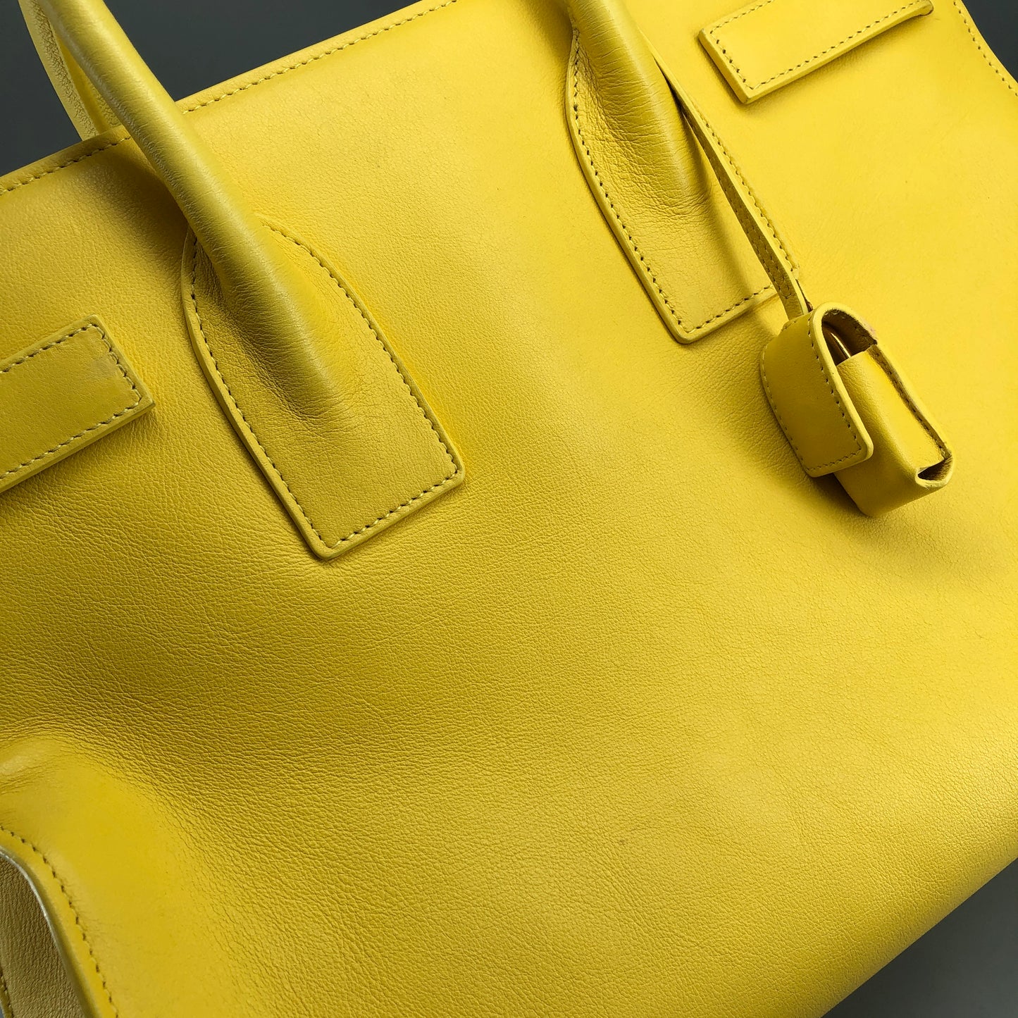 Saint Laurent Sac De Jour Yellow Leather Tote Bag