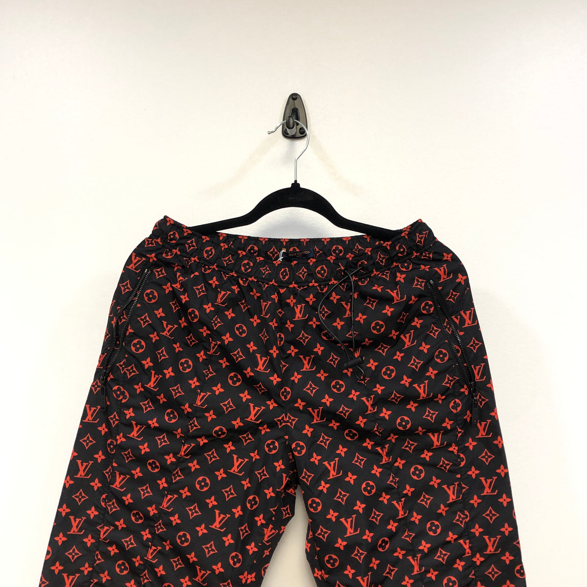 Louis Vuitton black & red LV monogram Jogger Pants size 38