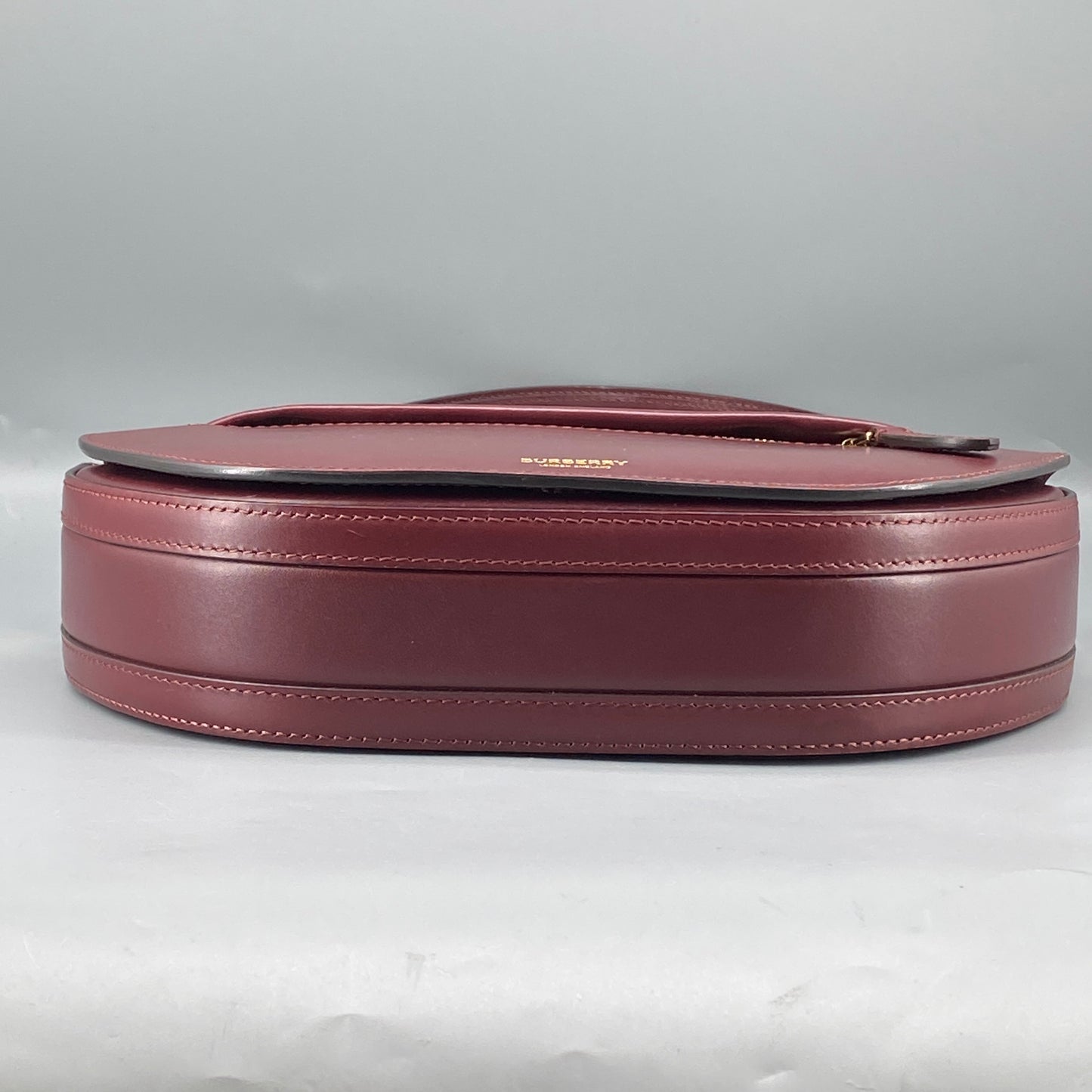 Burberry Deep Red Leather Saddle Shoulder Crossbody Bag