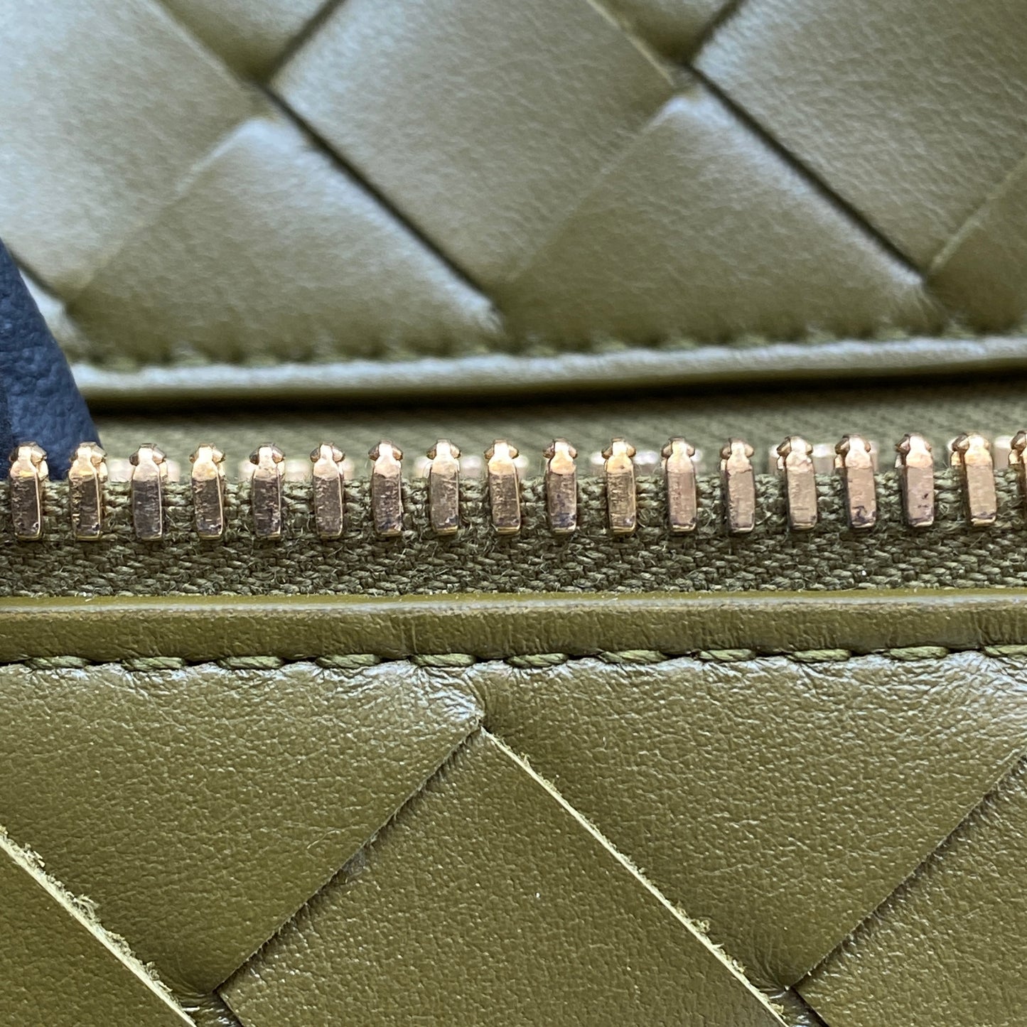 Bottega Veneta Olive Canvas Intrecciato Leather Tote Bag