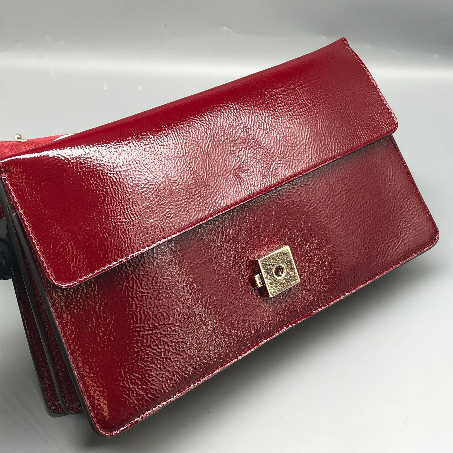 Gucci 2025 Dionysus Patent Leather Shoulder Bag Dark Red