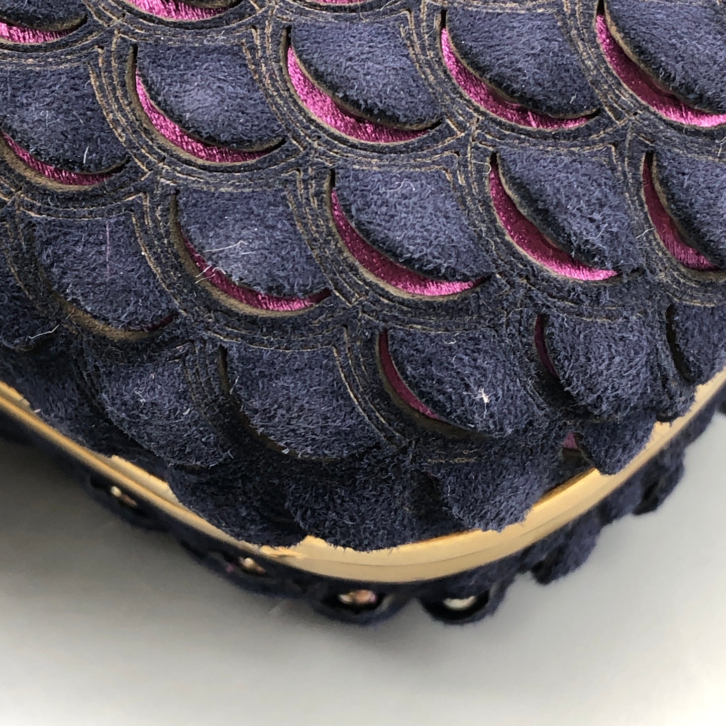 Alexander McQueen Skull Clutch Navy/Pink