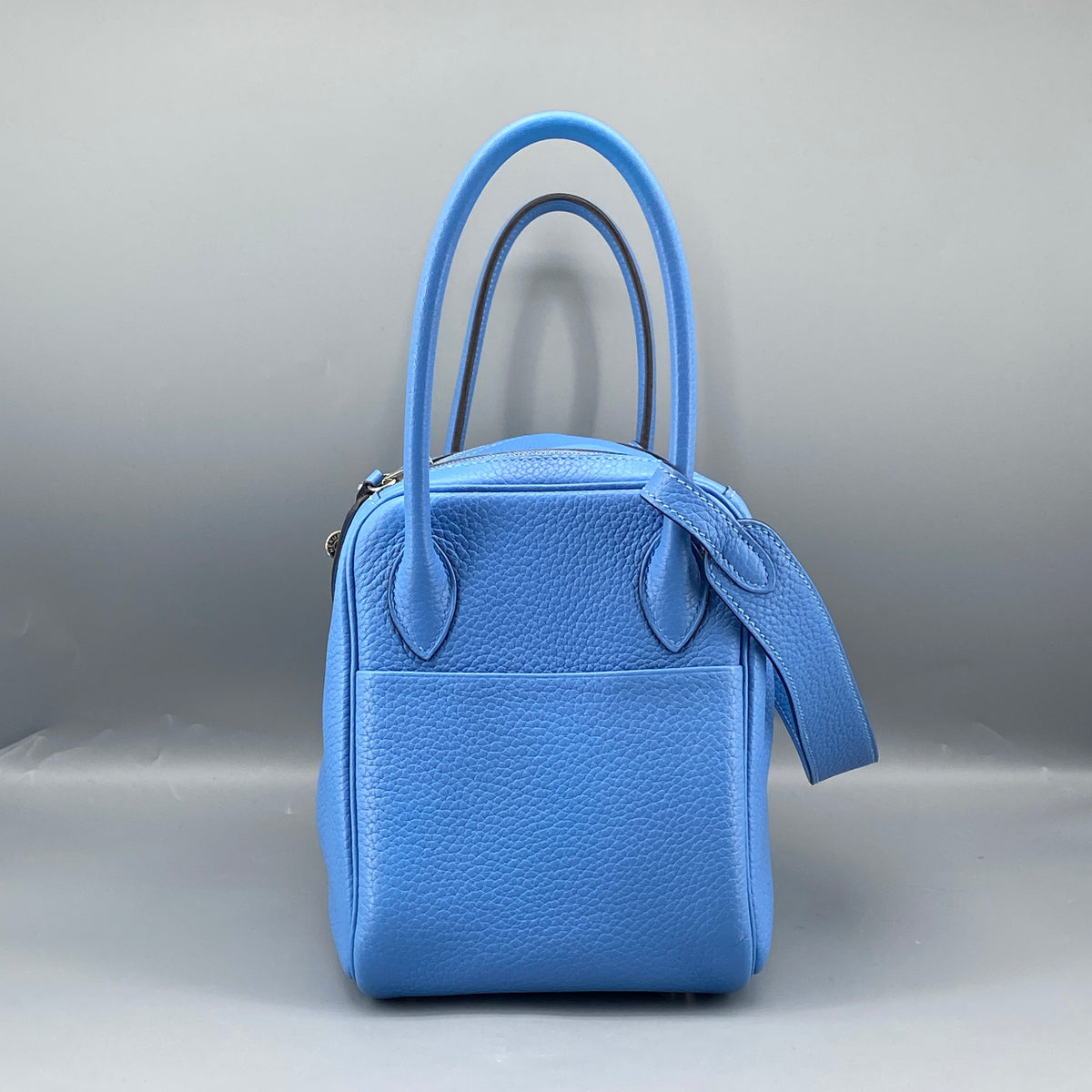 Hermes 2015 Lindy 27 Blue Shoulder Handbag
