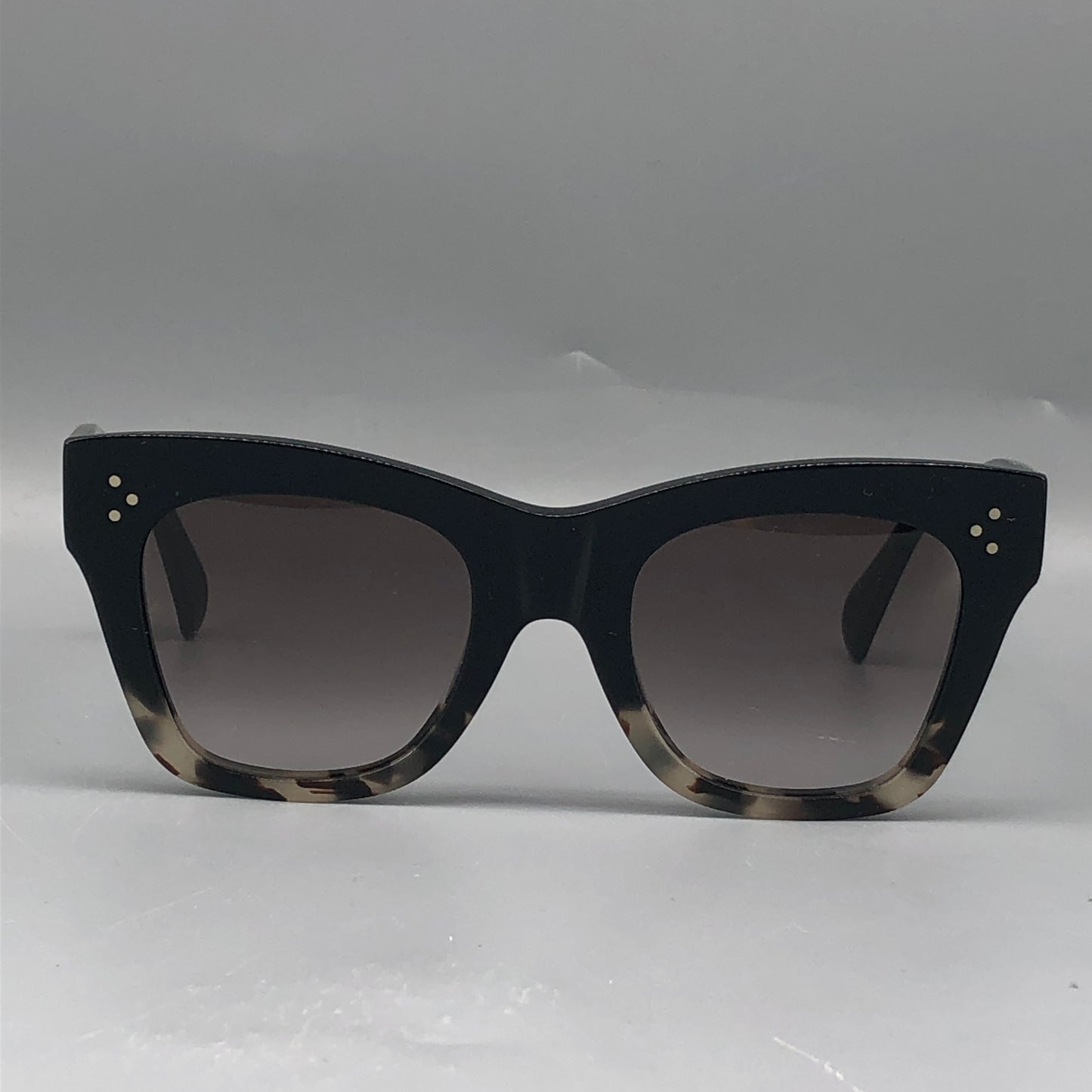 Celine Two-Tone Square Cat Eye Sunglasses 150mm Black Tortoise