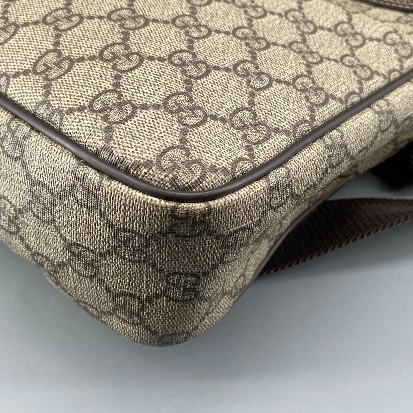 Gucci Beige GG Canvas Vertical Messenger Crossbody Bag