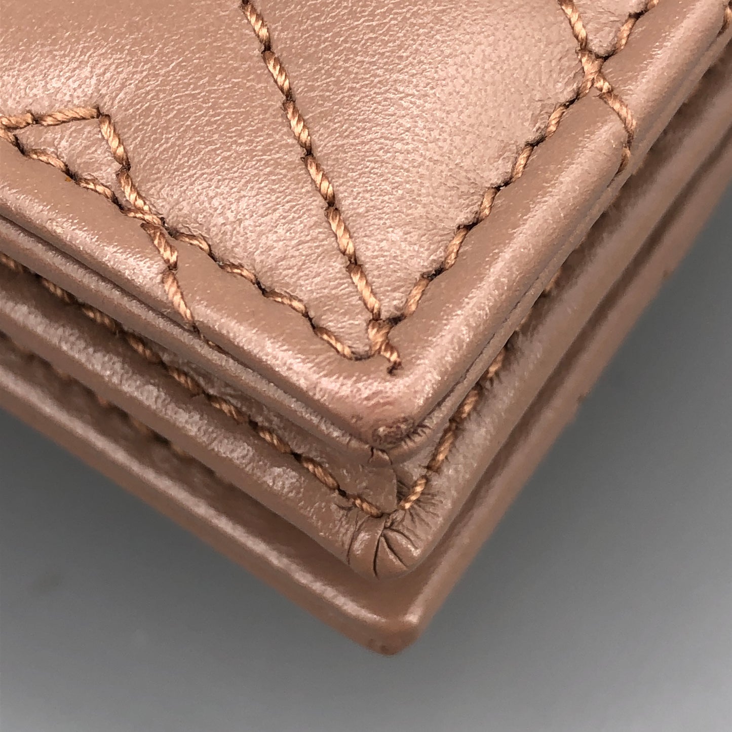 Gucci GG Marmont Chevron Quilted Compact Bifold Wallet Dirty Pink