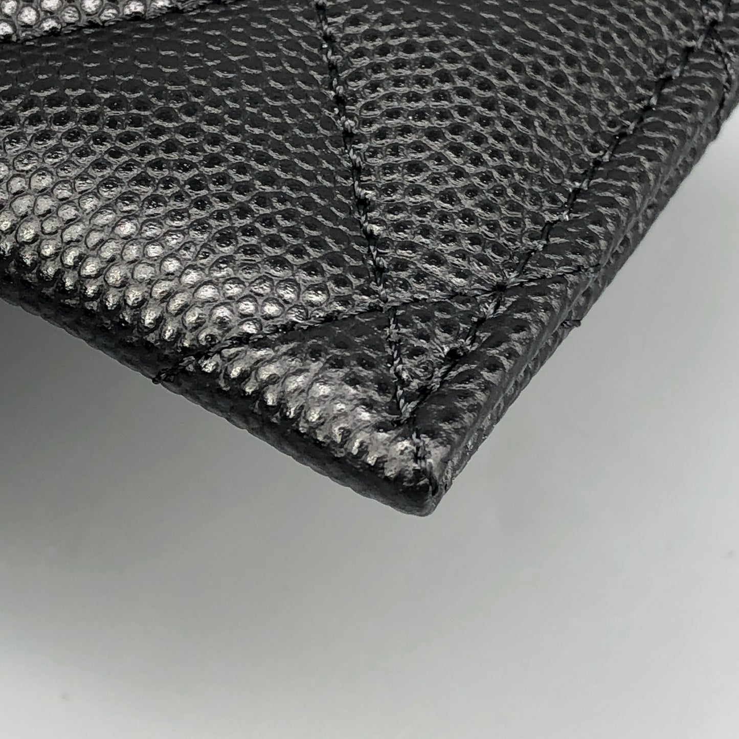 Chanel NWT Black Quilted Caviar Leather Card Holder