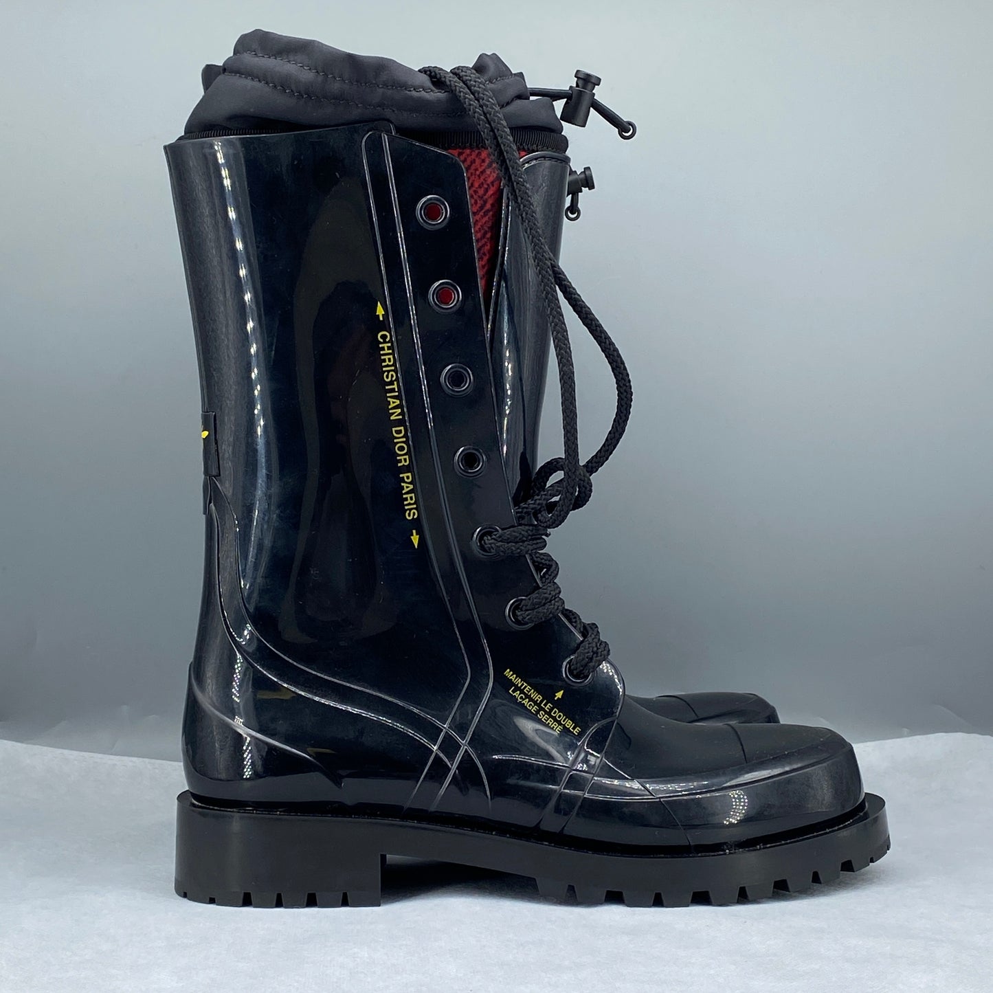 Christian Dior Women Lace‑Up Combat Boots Size 38 black