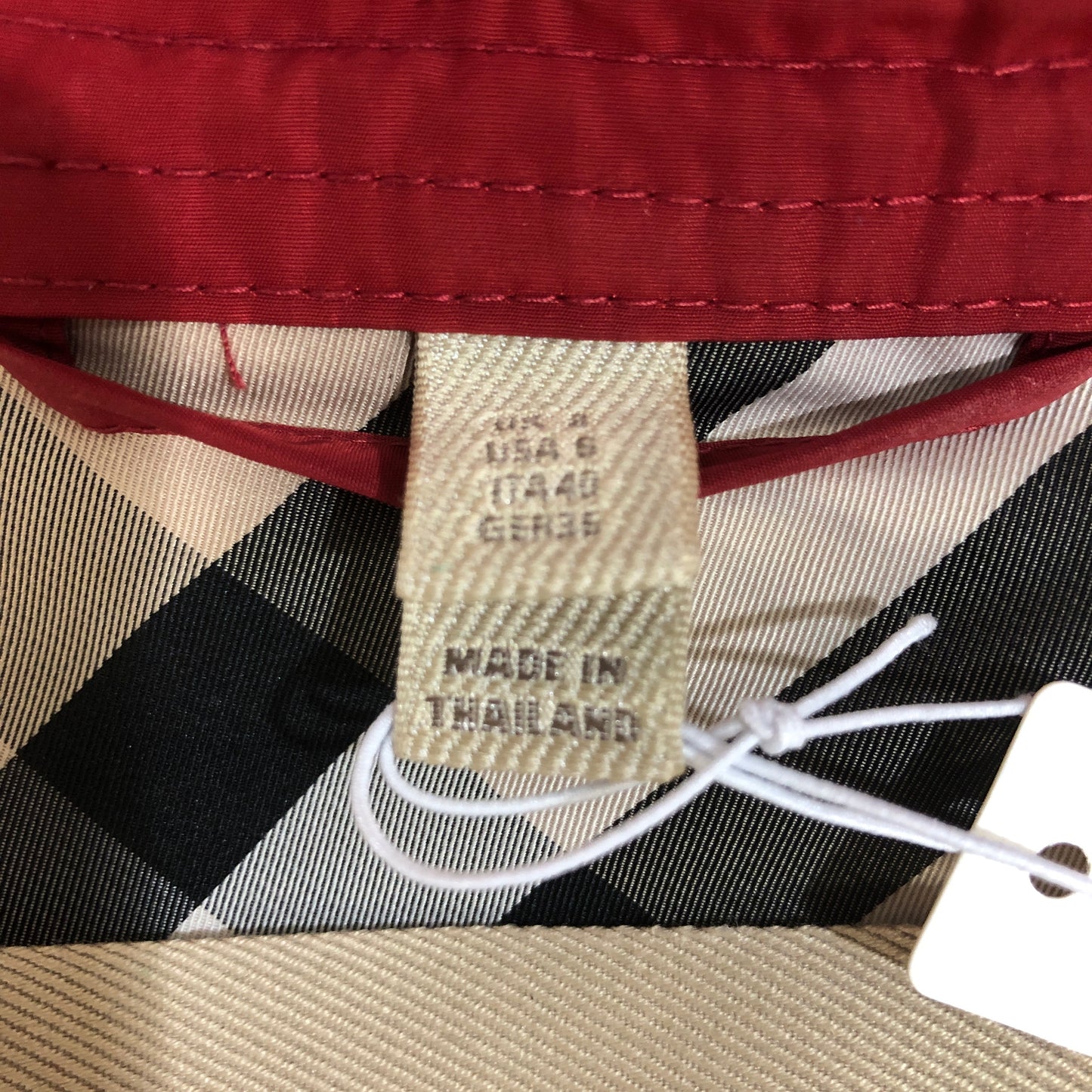 Burberry Brit Red Short Trench Coat Size US 6