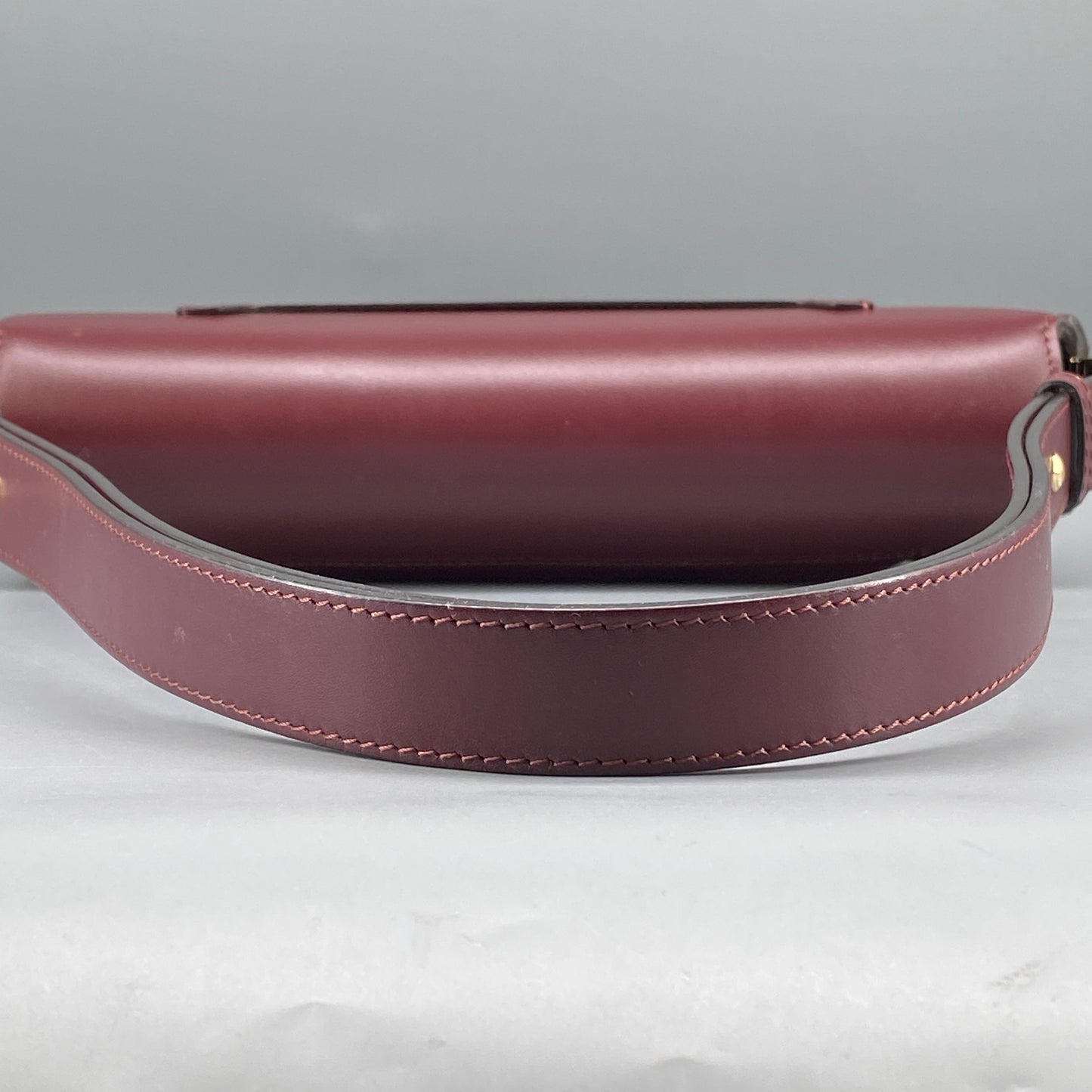 Burberry Deep Red Leather Saddle Shoulder Crossbody Bag
