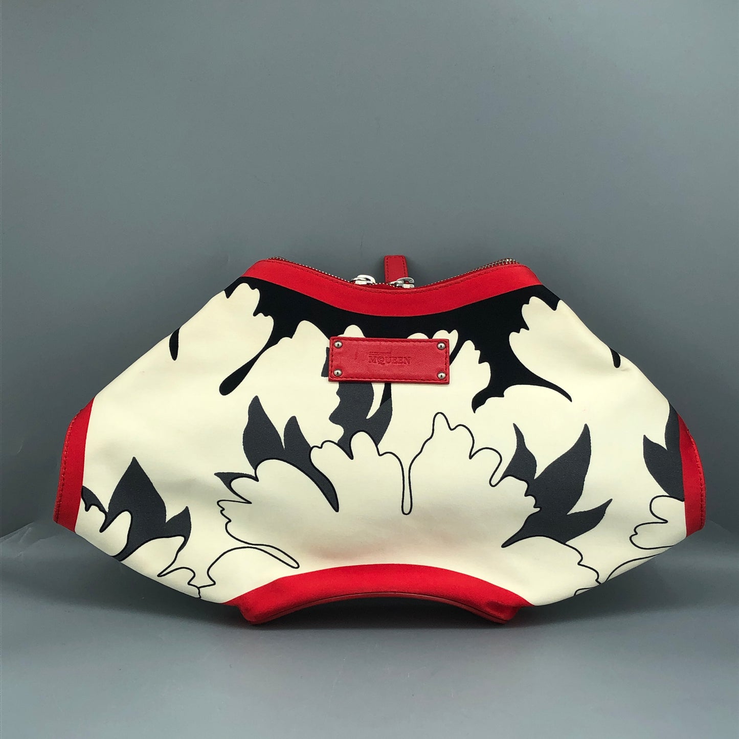 Alexander McQueen De Manta Clutch Red/Cream