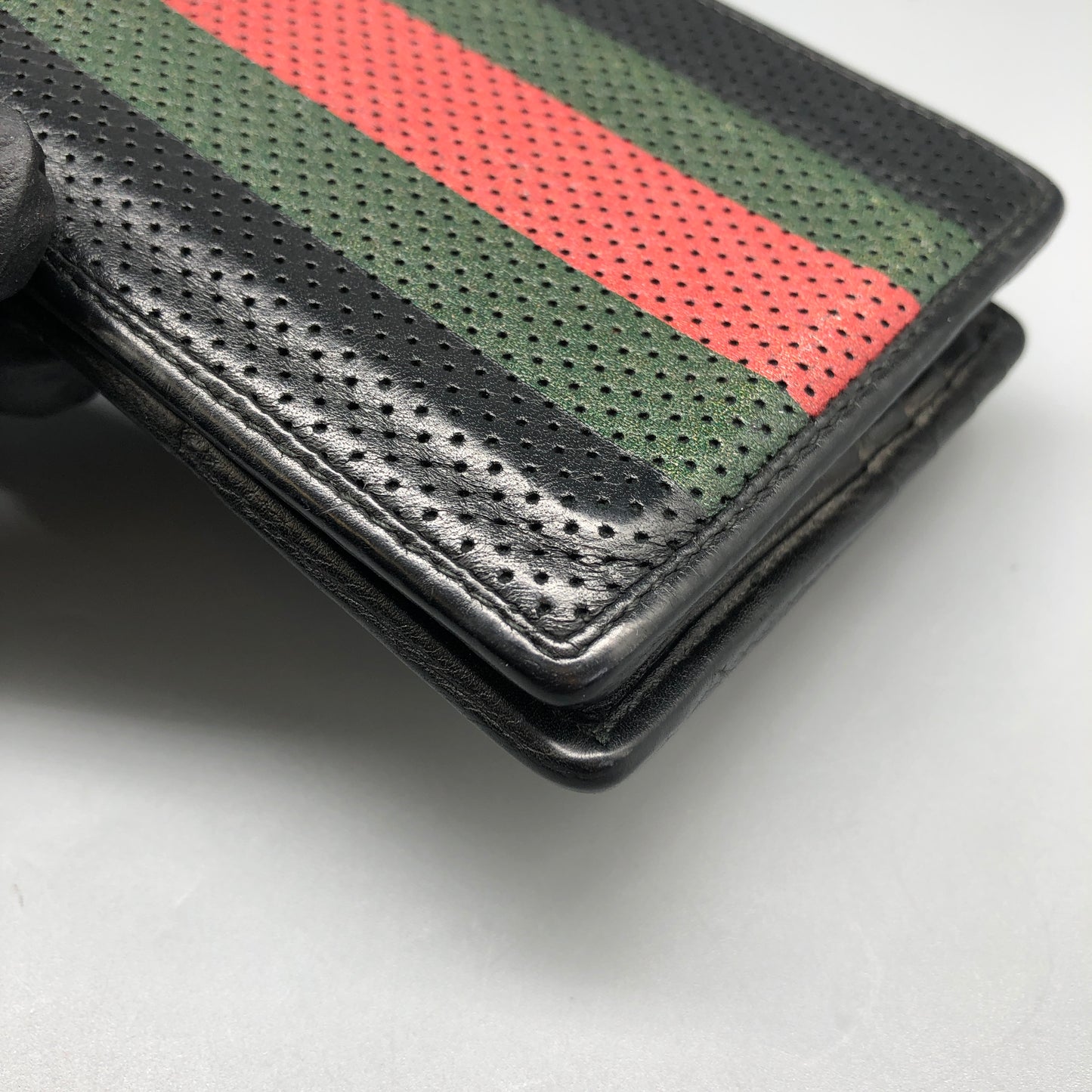 Gucci Black/Green/Red Web Stripe Bifold Wallet