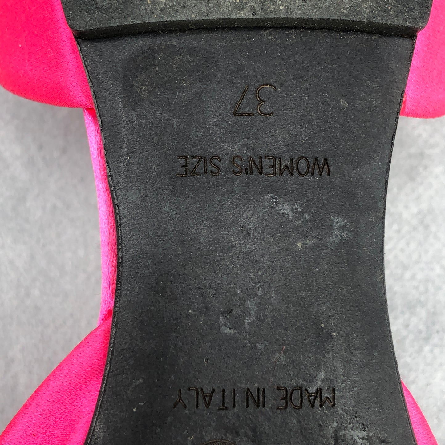 Roger Vivier Hot Pink Satin Crystal Square Buckle D'Orsay Flat Shoes 37