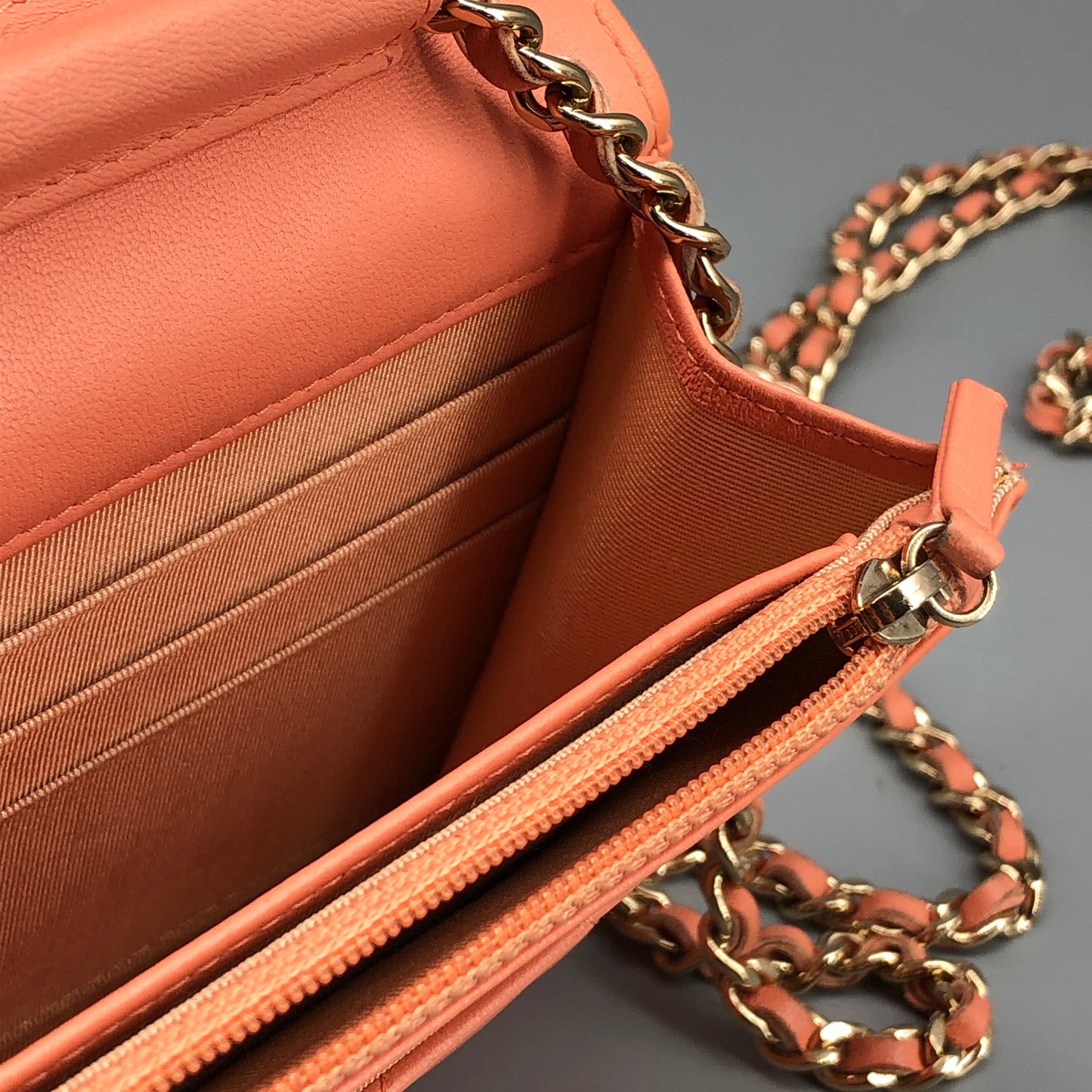 Chanel Classic Wallet On Chain Pink Quilted Leather Crossbody Bag