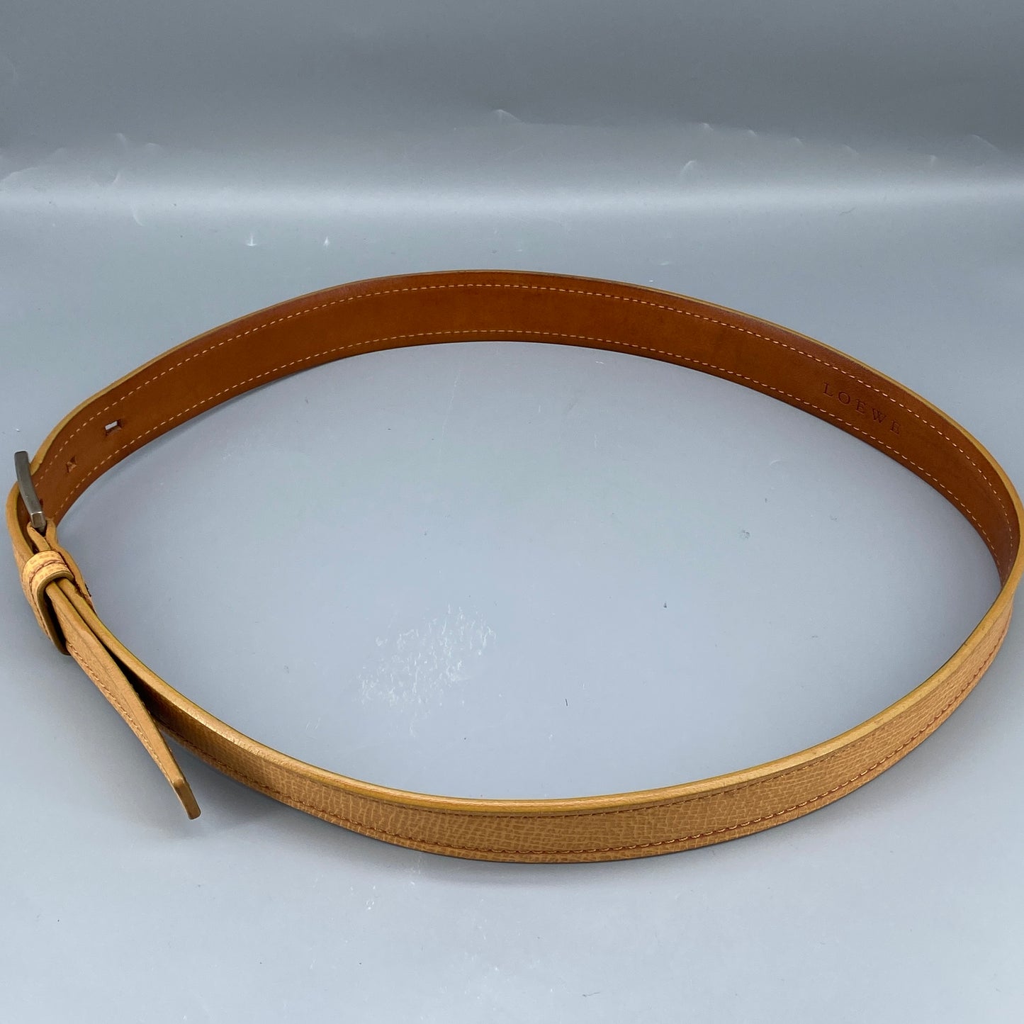 Loewe Tan Grained Leather Pin Buckle Belt 95cm