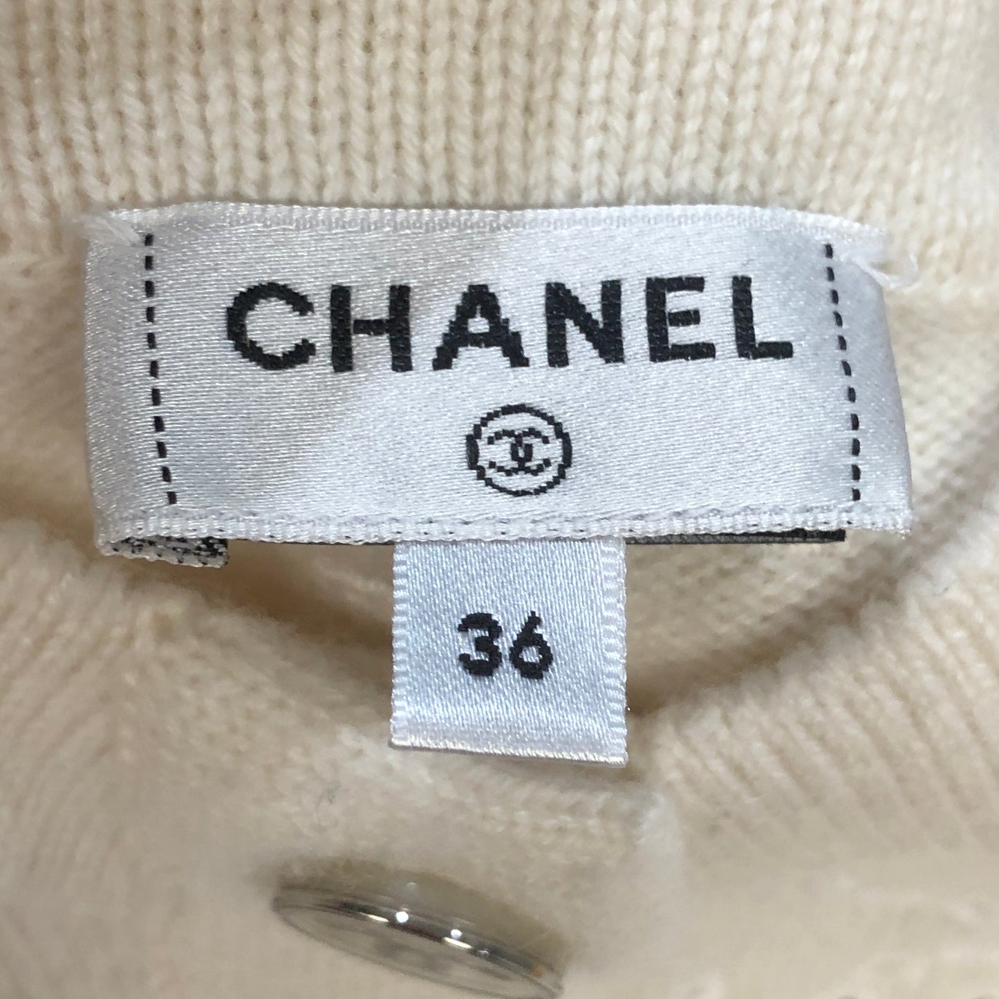 Chanel Eyelet Knit Cropped Camisole Tank Top Size 36 Cream