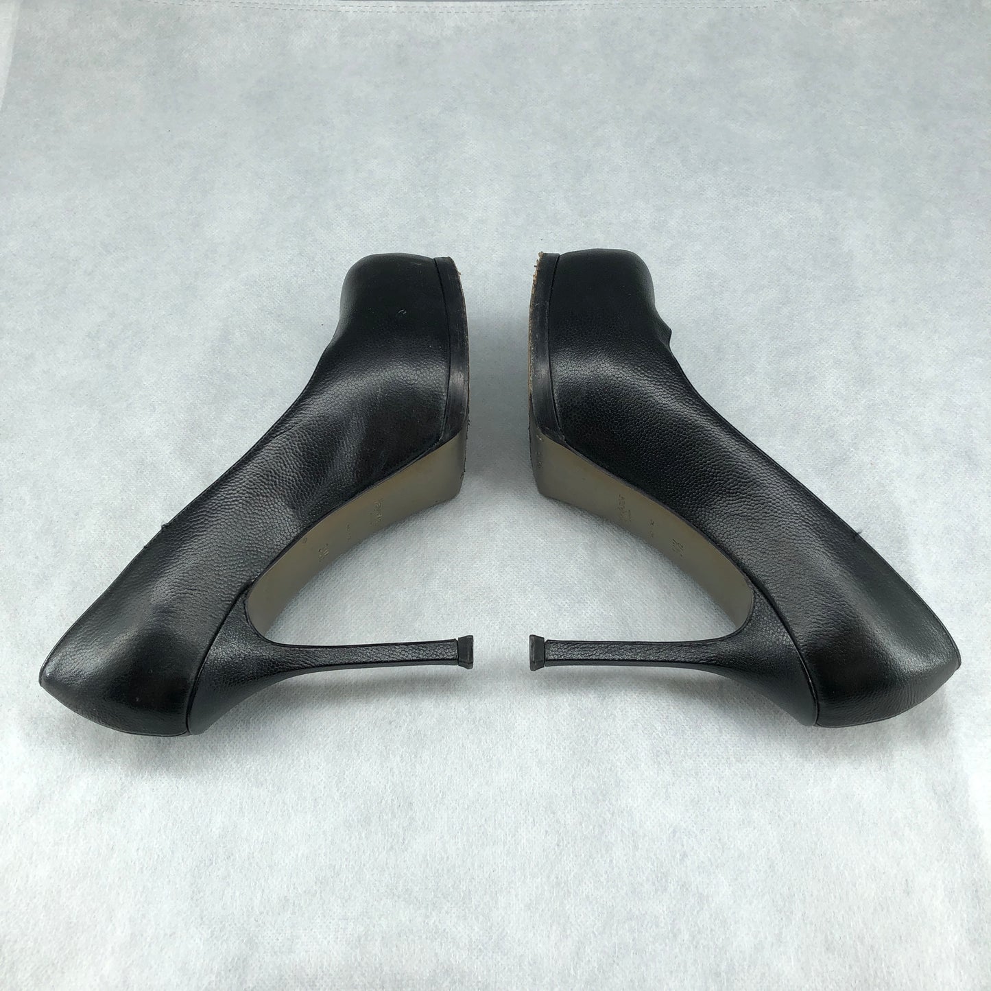 Saint Laurent Black Smooth Calfskin Platform Stiletto Pumps 34.5