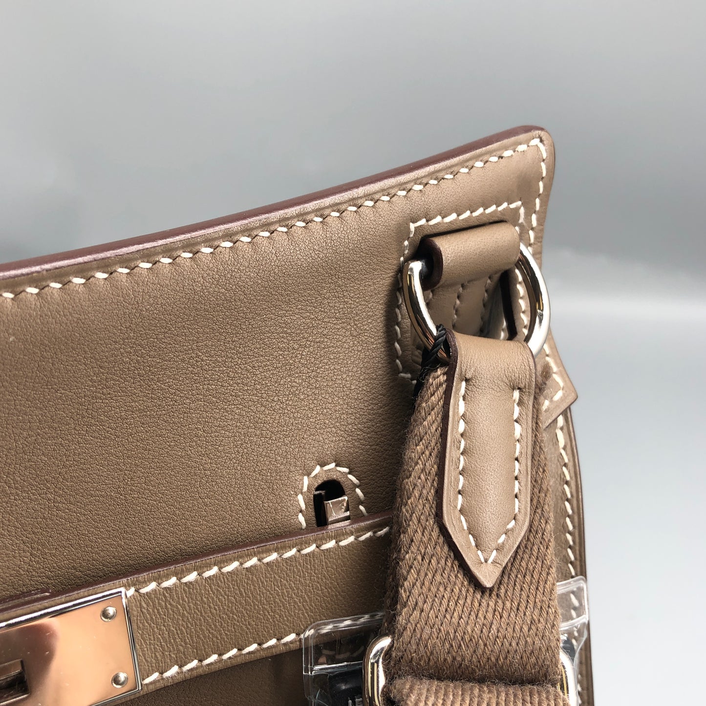 Hermes 2022 Jypsiere Mini Crossbody Bag  Swift Etoupe