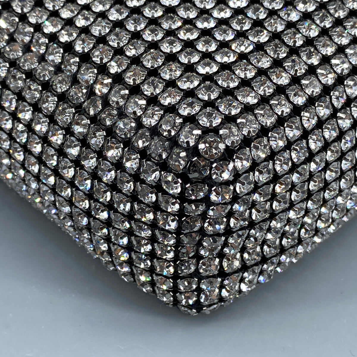 Alexander Wang Mesh Crystal Rhinestone Mini Heiress Pouch Black Silver
