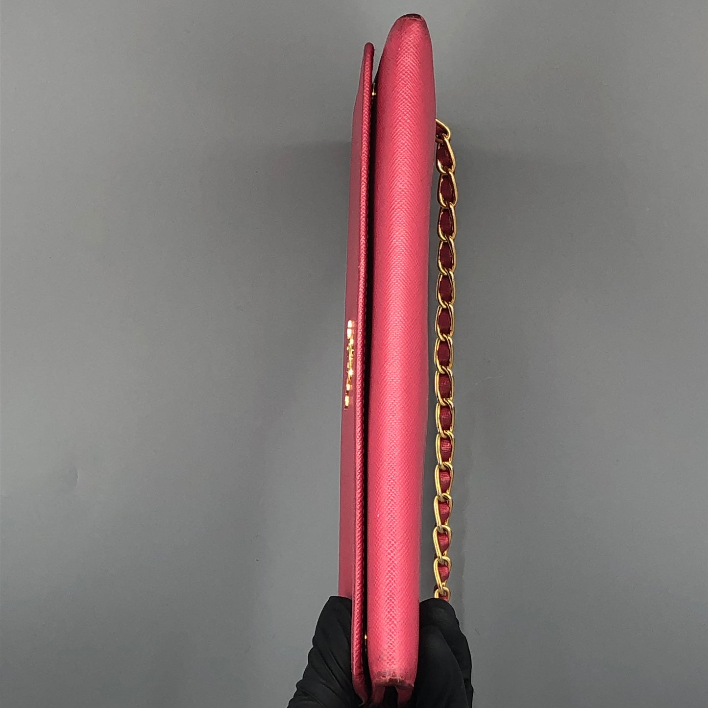 Prada Saffiano Leather WOC Wallet On Chain Hot Pink