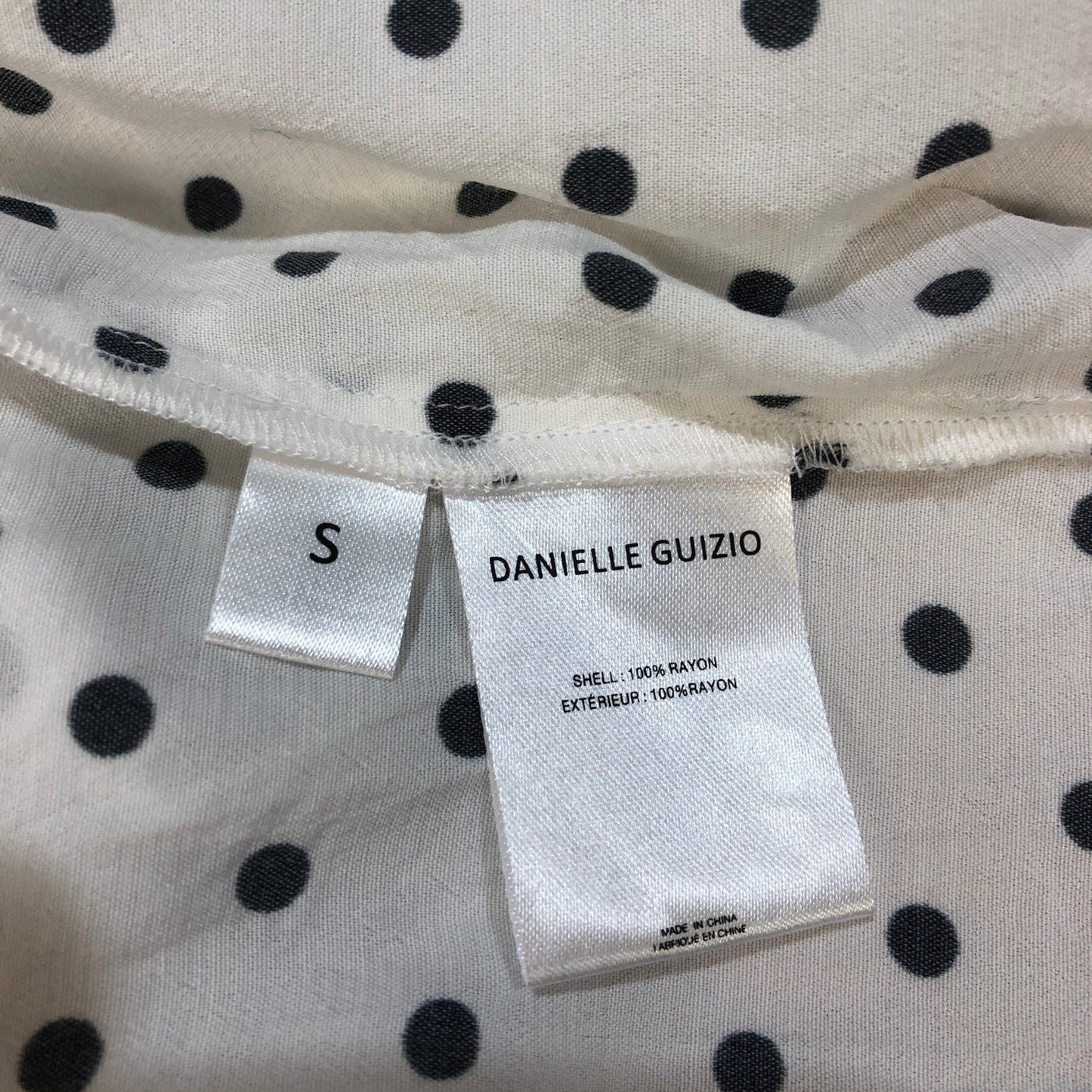 GUIZIO Black & White Polka Dot Shirt Dress S