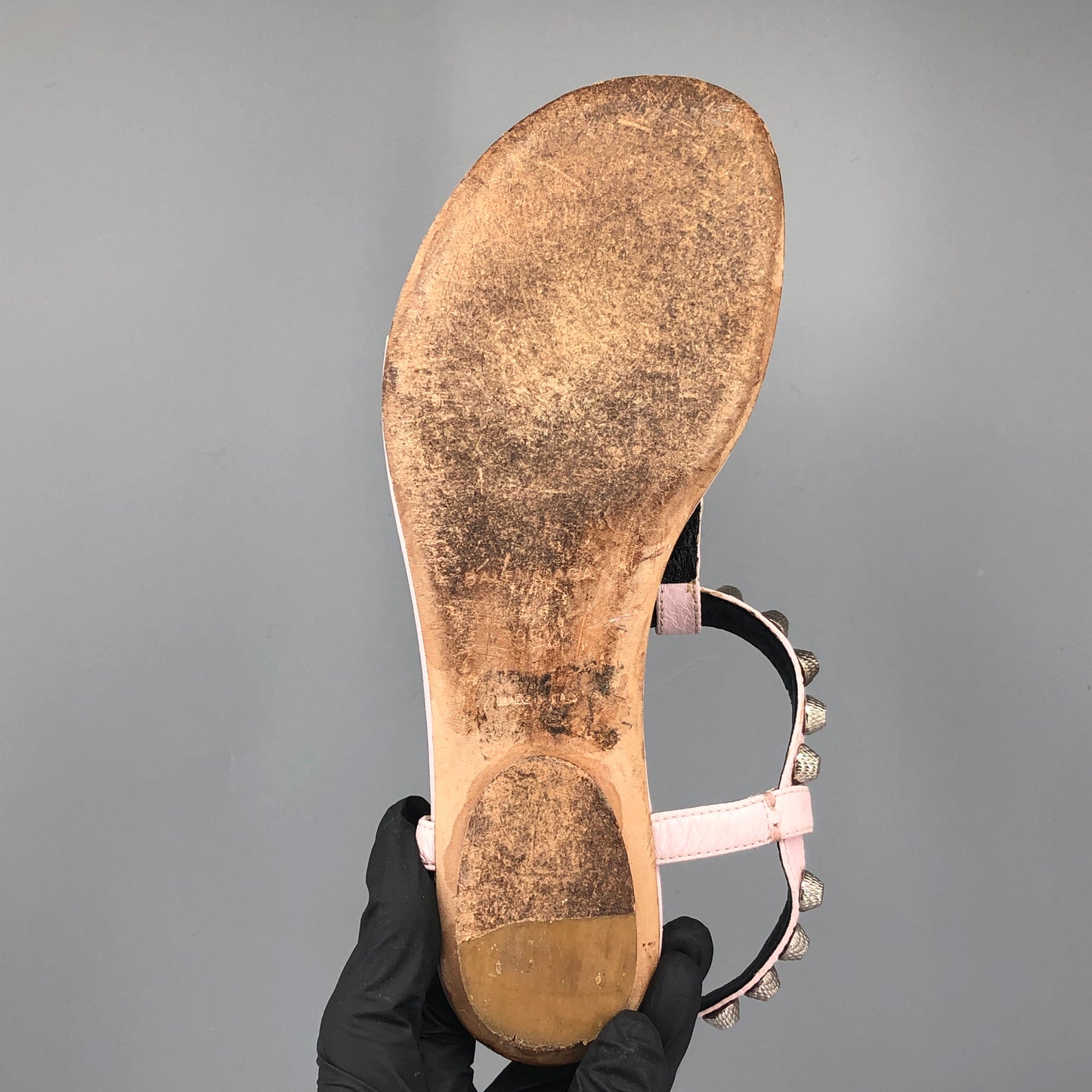 Balenciaga Women's Studded Thong Sandals 35.5 Pink