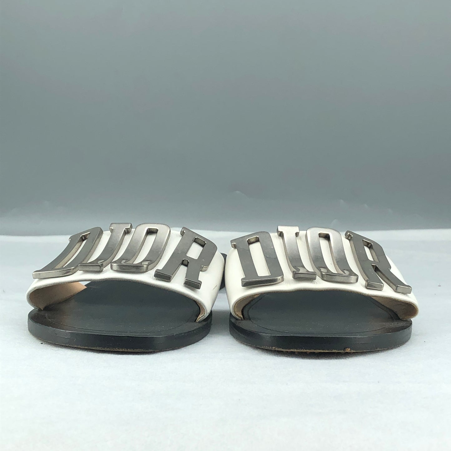 Christian Dior Dioriviera Logo Slide Sandals Size 38 White