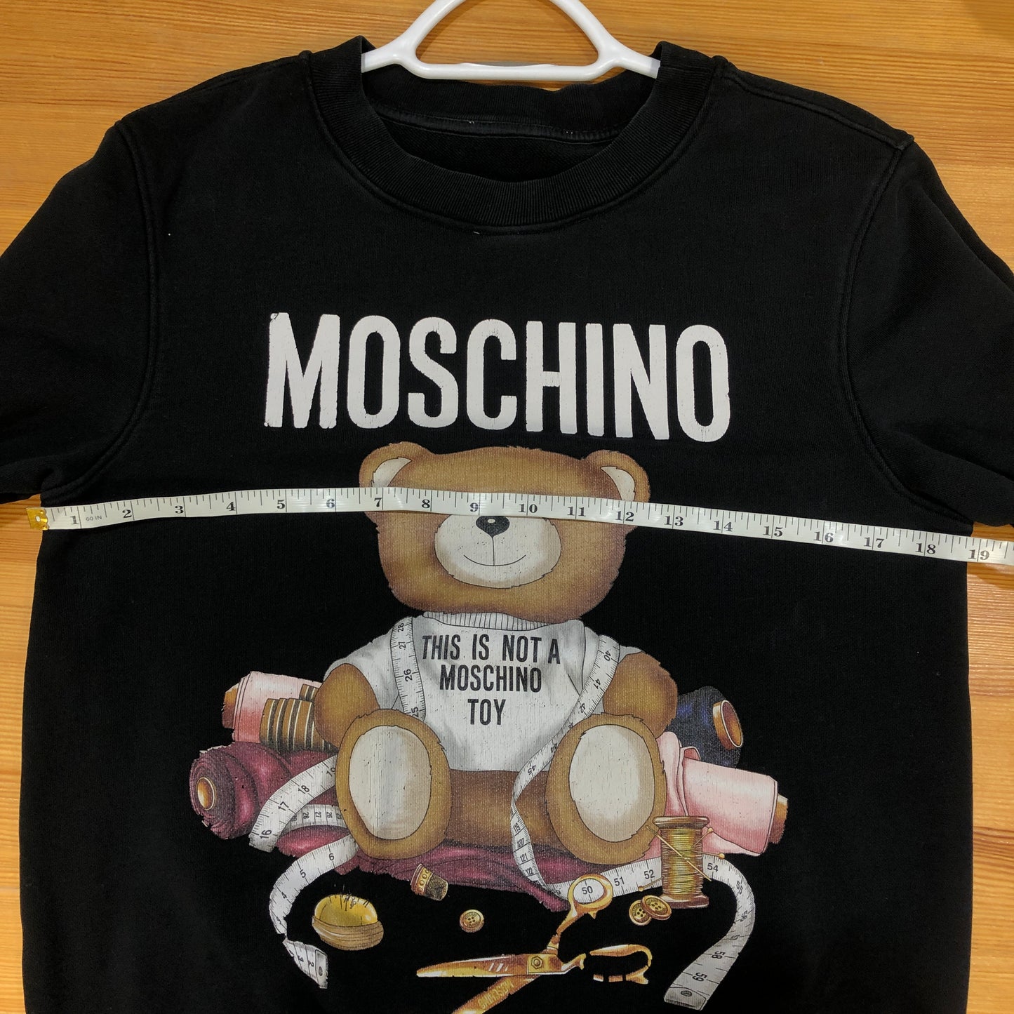 Moschino Black Teddy Bear Print Crew Neck Sweatshirt US 8